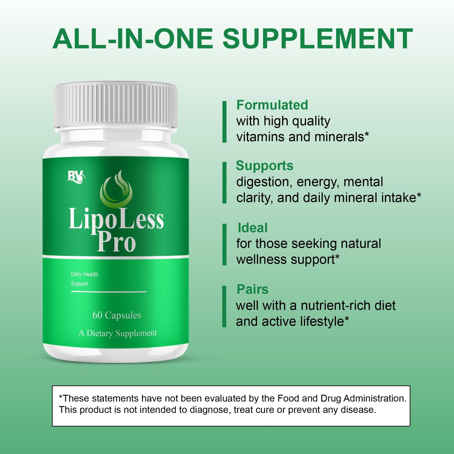 BLUE VIBE Lipoless Pro Capsules, 180 Capsules