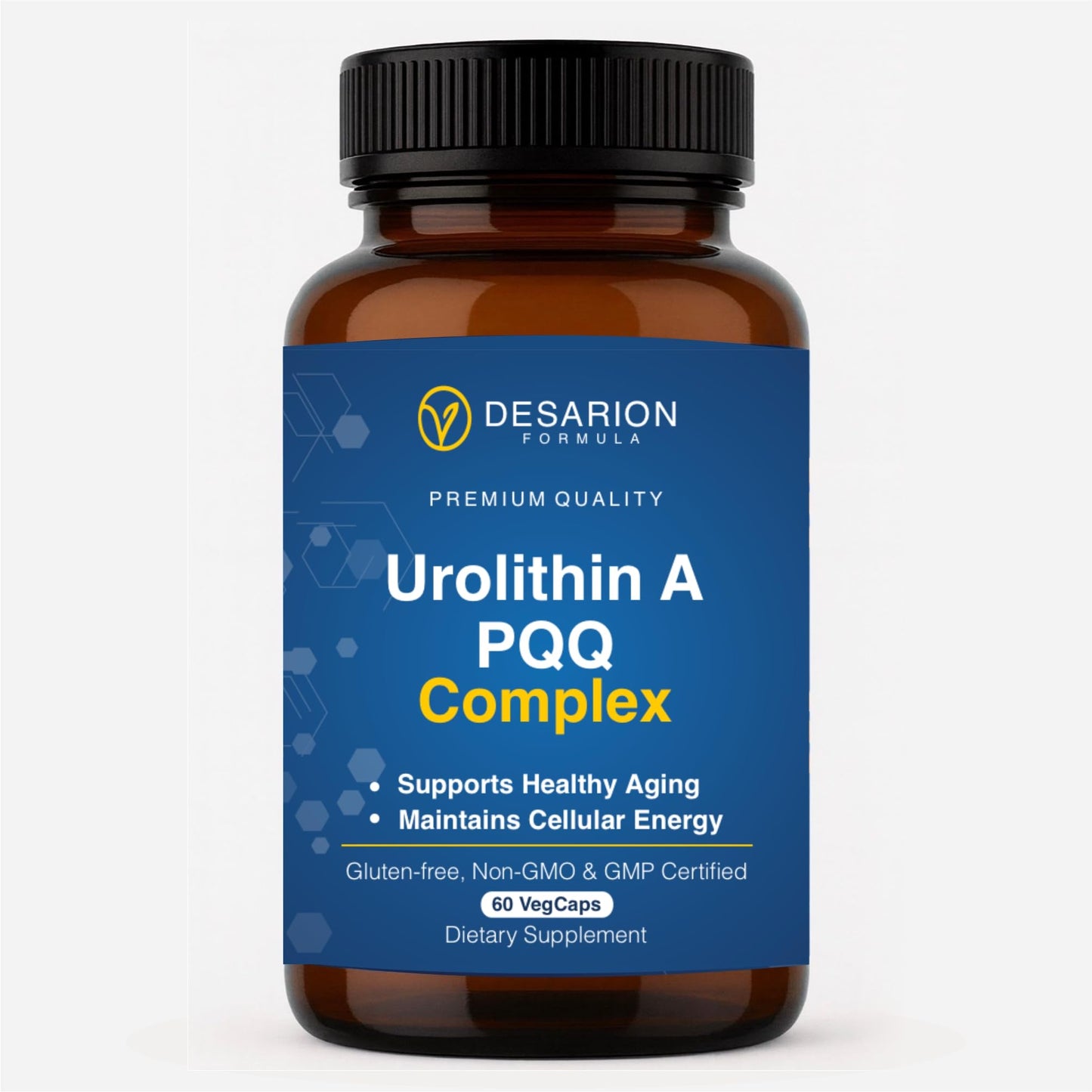 Desarion Formula Urolithin A 250mg + PQQ 20mg Supplement – Mitochondrial Support Complex for Energy, Healthy Aging & Muscle Function, 60 Veg Capsules