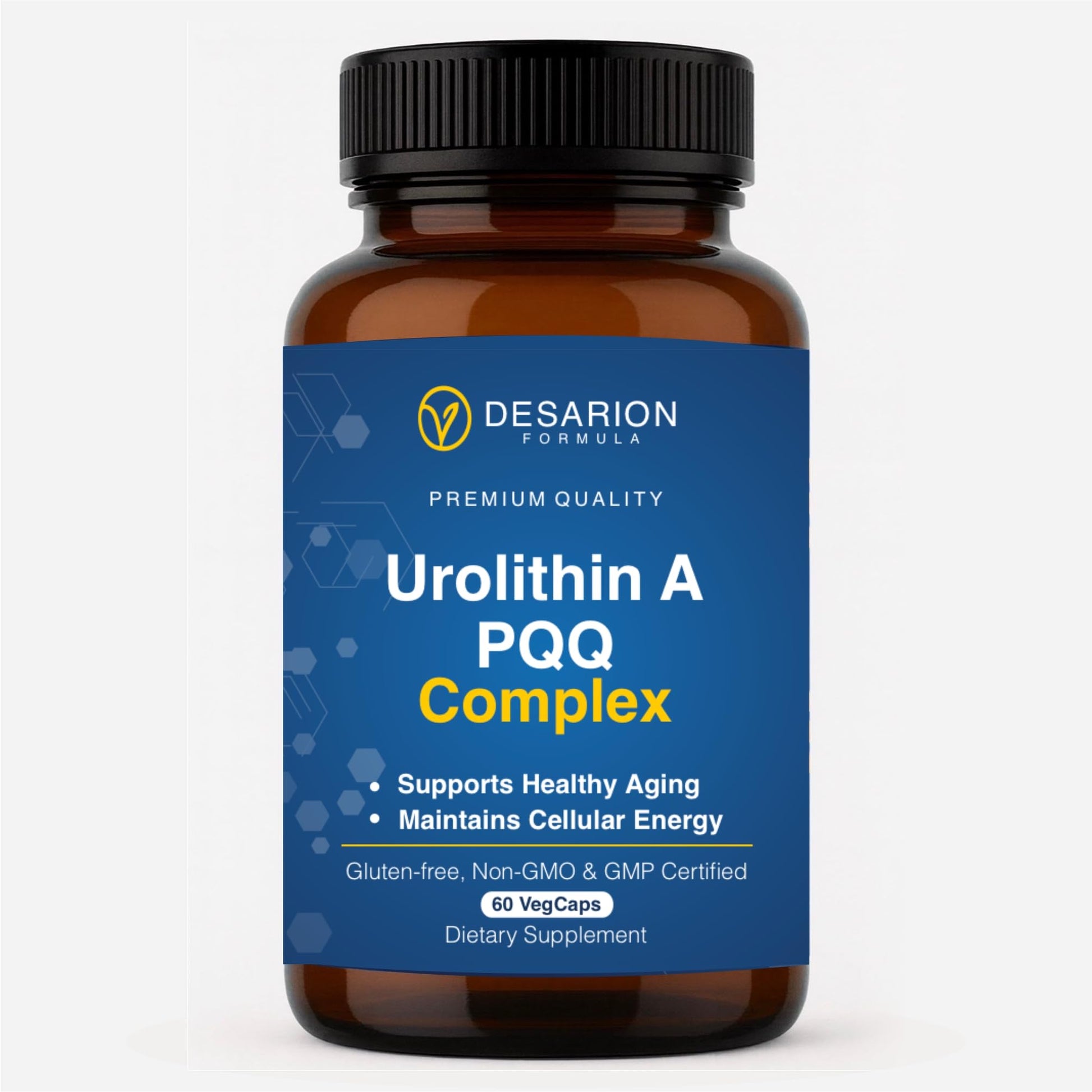 Desarion Formula Urolithin A 250mg + PQQ 20mg Supplement – Mitochondrial Support Complex for Energy, Healthy Aging & Muscle Function, 60 Veg Capsules