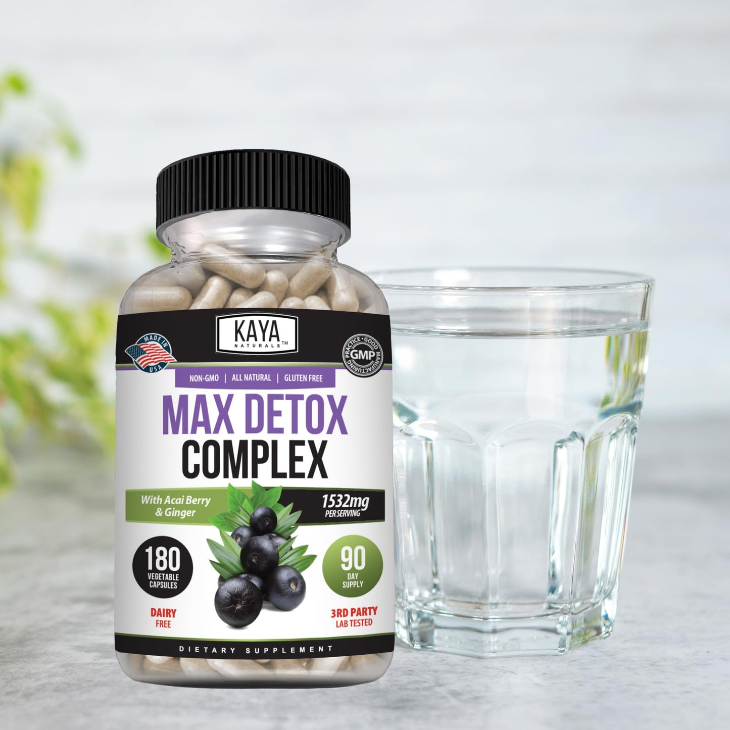 Kaya Naturals MaxDetox Herbal Supplement Capsule 180 Count