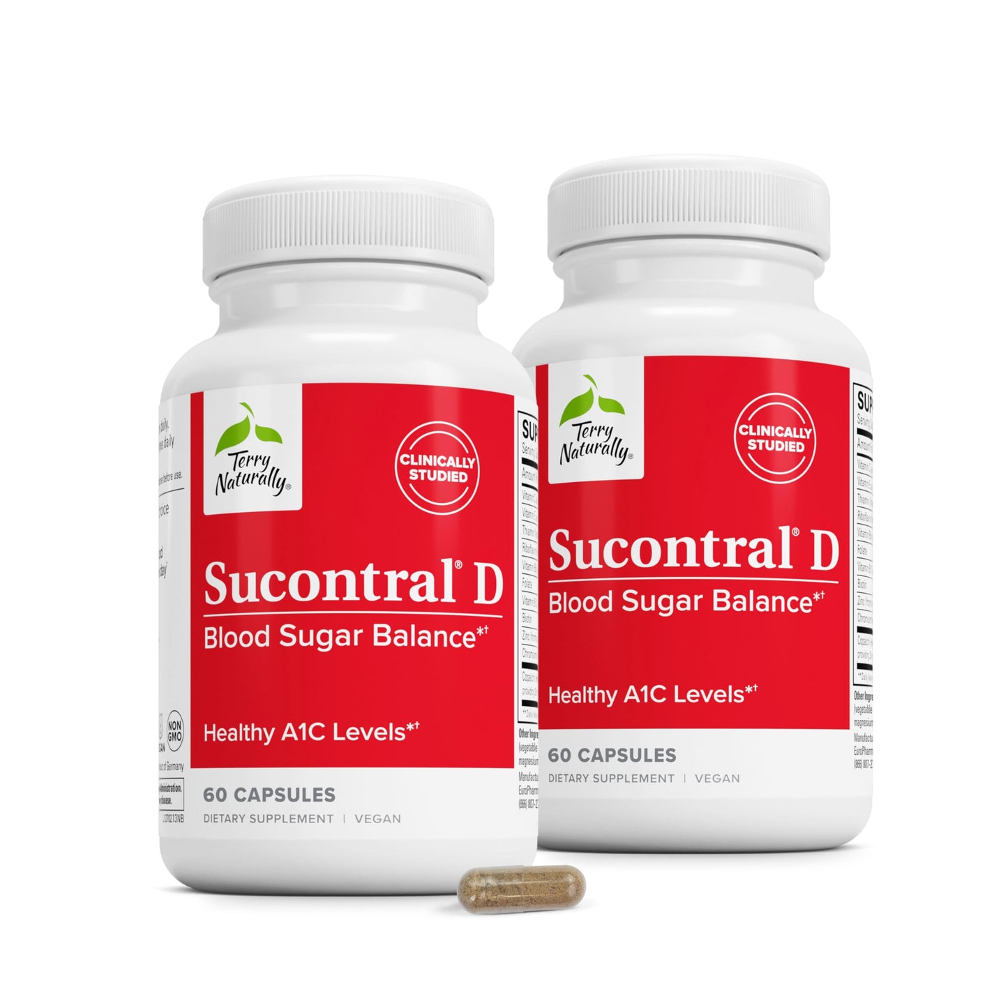Terry Naturally Sucontral D Blood Sugar & Carb Metabolism Capsules, 120 Capsules