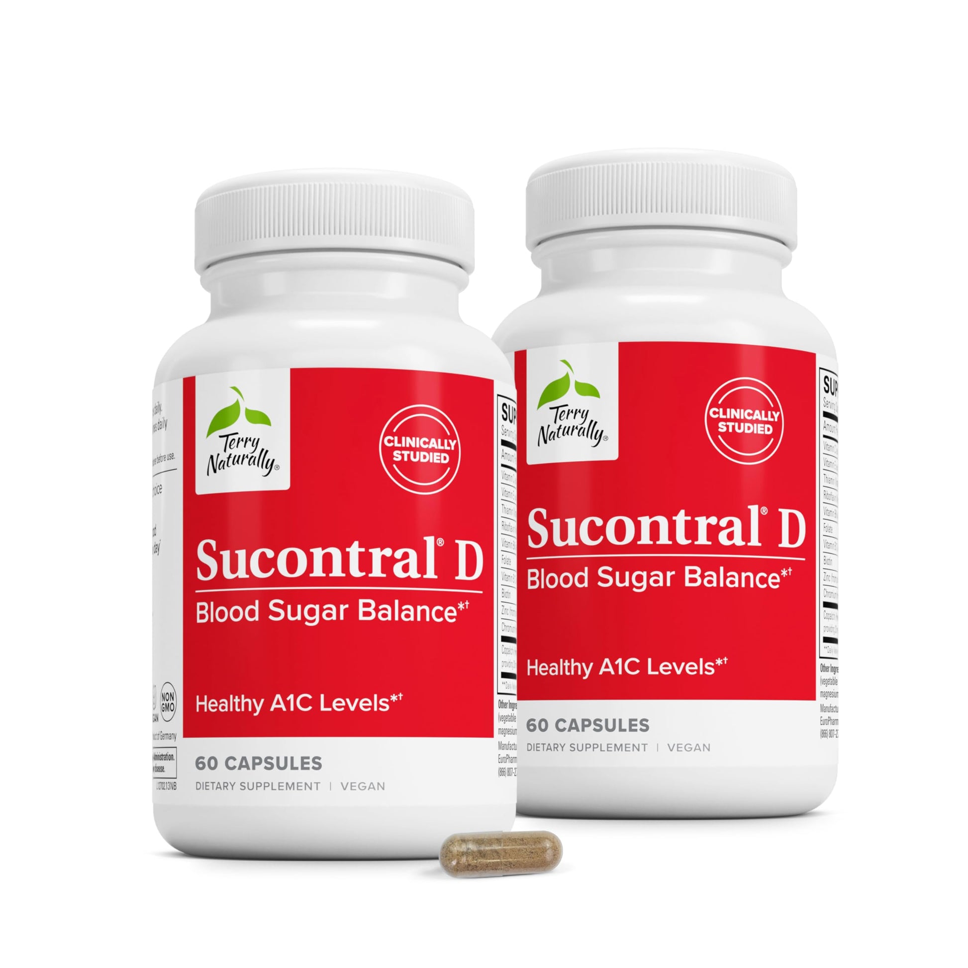 Terry Naturally Sucontral D Blood Sugar & Carb Metabolism Capsules, 120 Capsules