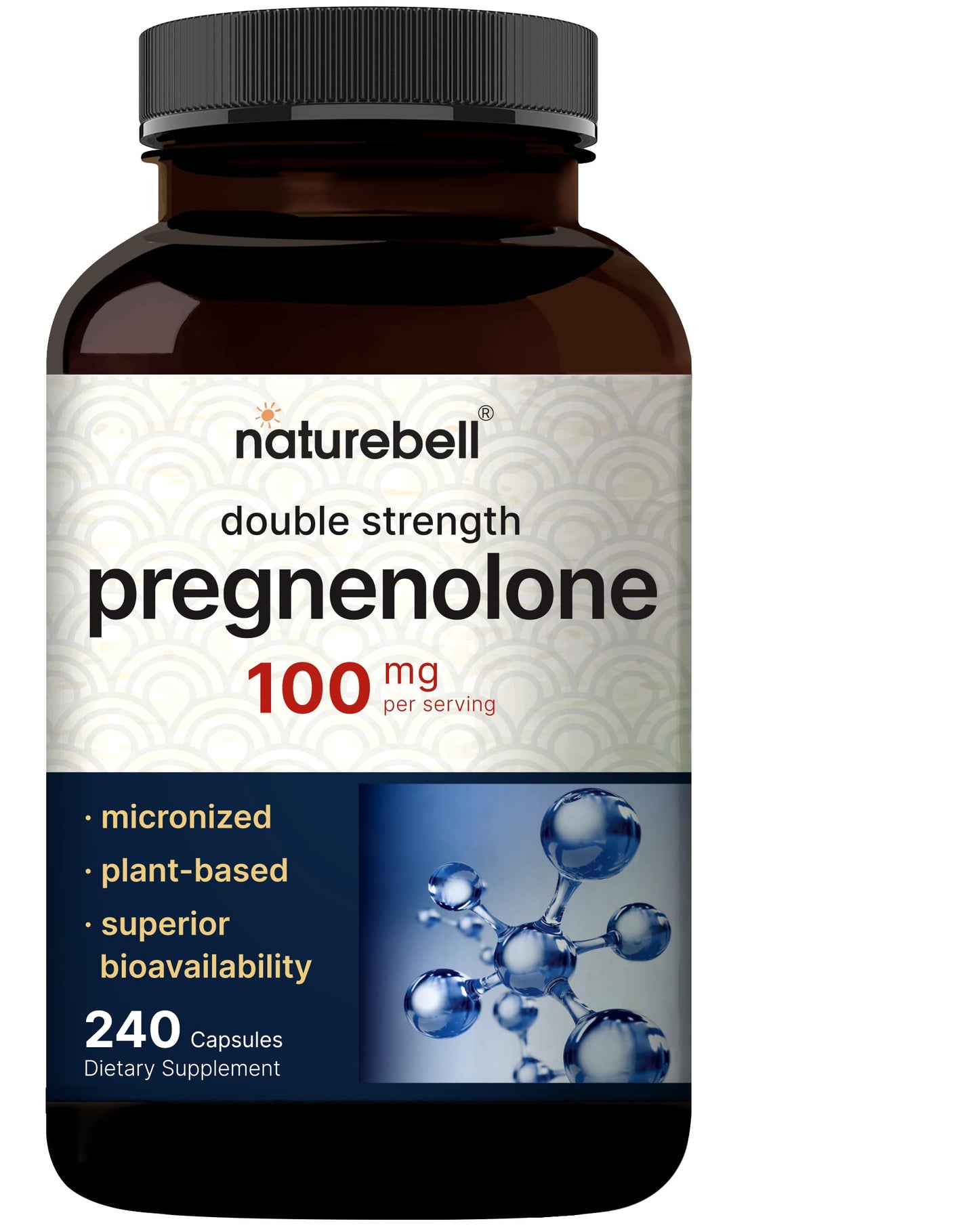 NatureBell Pregnenolone 100mg Capsules, 240 Count