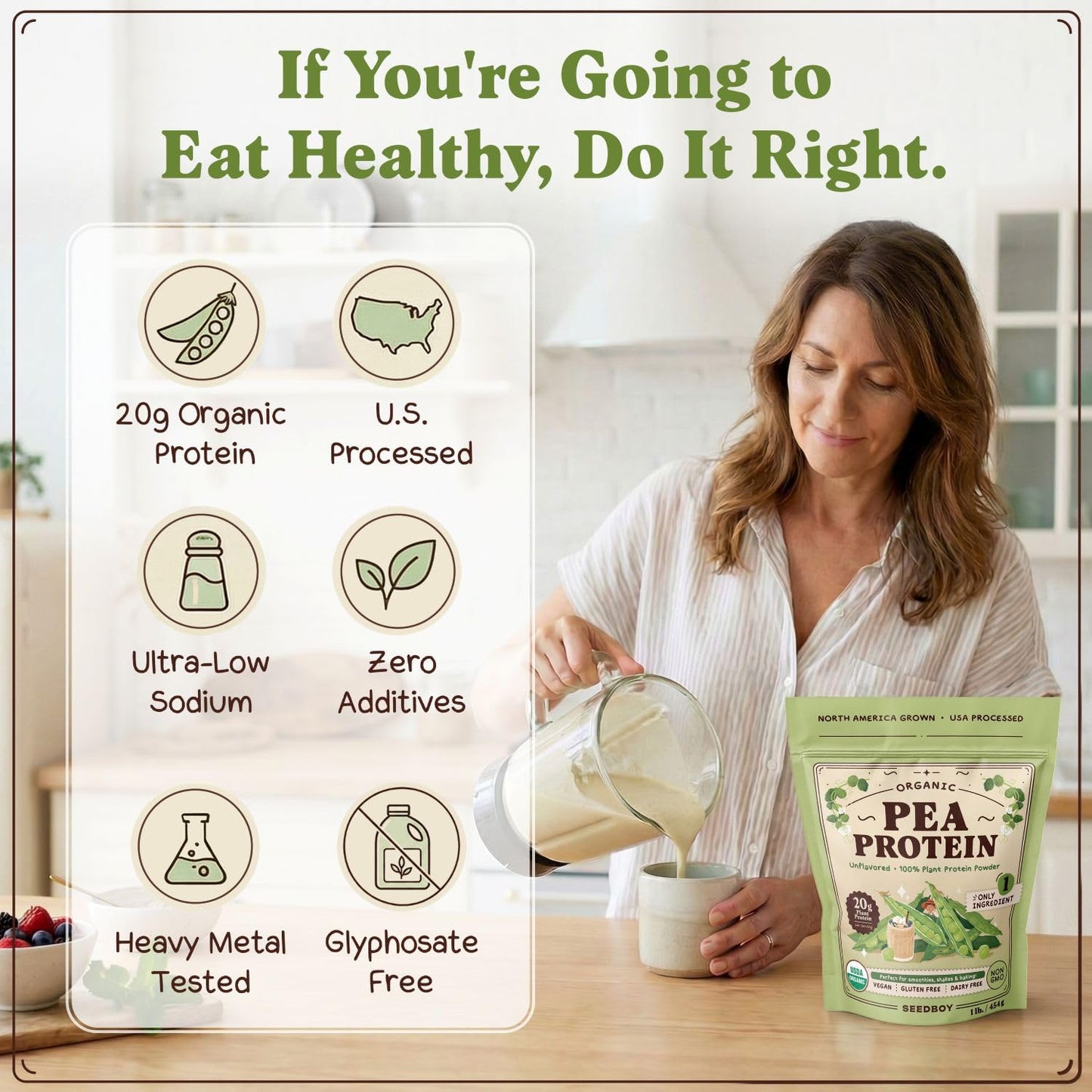 Seedboy Organic Pea Protein Powder 1 lb