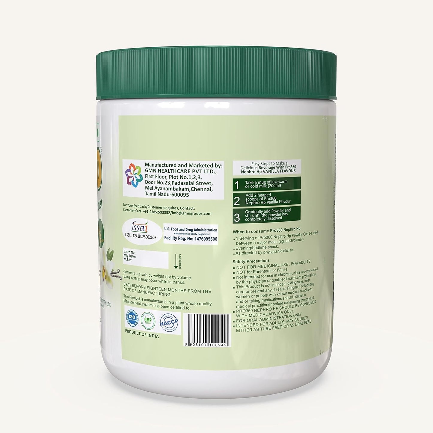 Generic Nefro HP Powder 400g - High Protein Nutritional Supplement Enriched with L-Taurine, L-Carnitine - No Added Sugar, Vanilla Flavour 14.1096