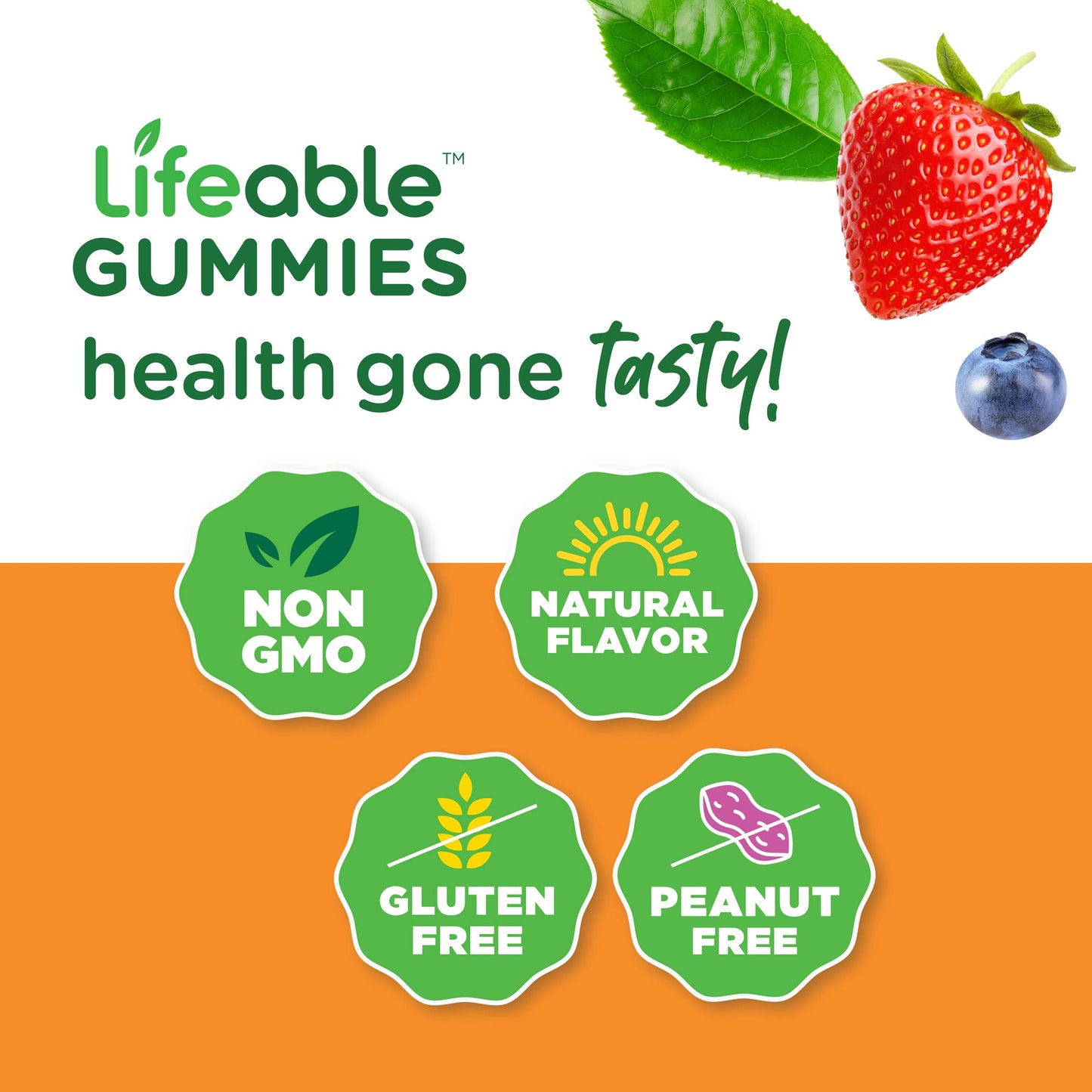 Lifeable Probiotic 2 Billion CFU + Calcium, Magnesium, Zinc & Vitamin D Gummies