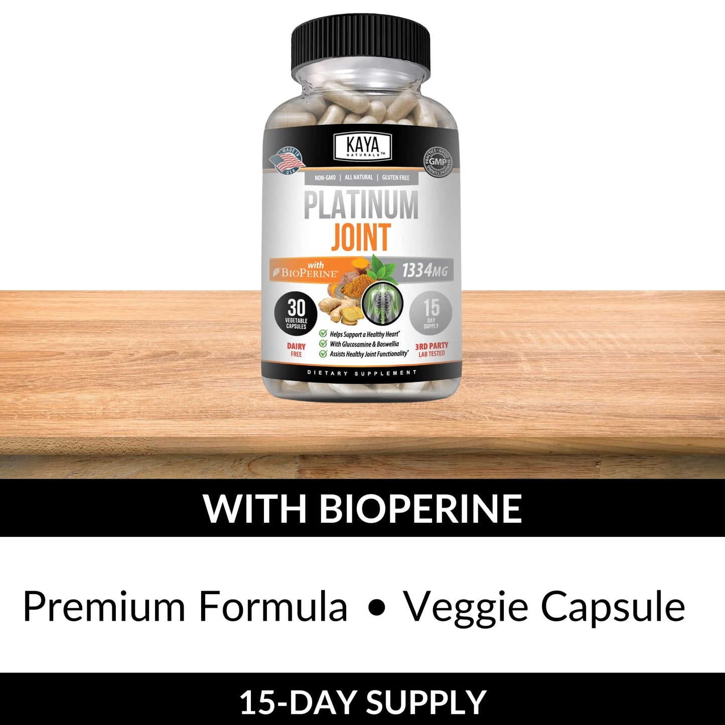 Kaya Naturals Platinum Mobility Turmeric Capsule, 60 Count