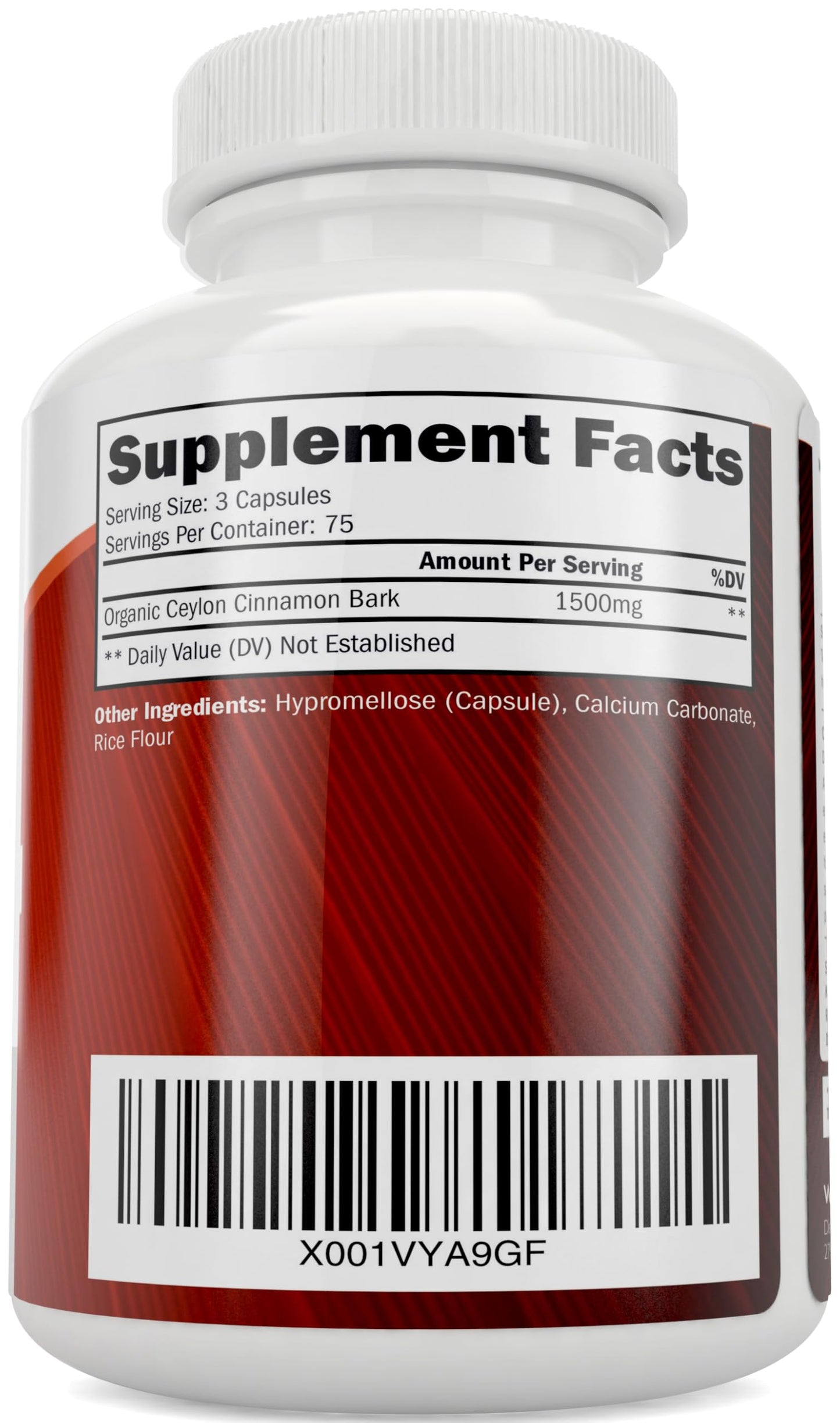 Purely Holistic Ceylon Cinnamon Capsules 1500mg, 225 Capsules