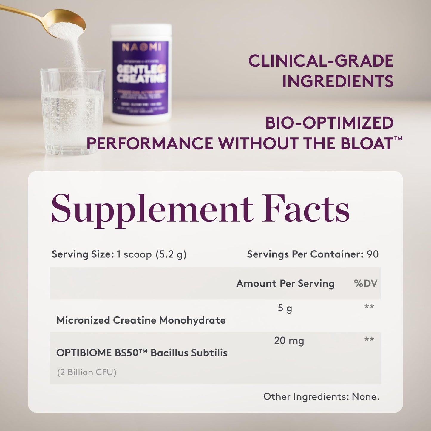 NAOMI Gentle GI Creatine with OPTIBIOME Powder 16.5