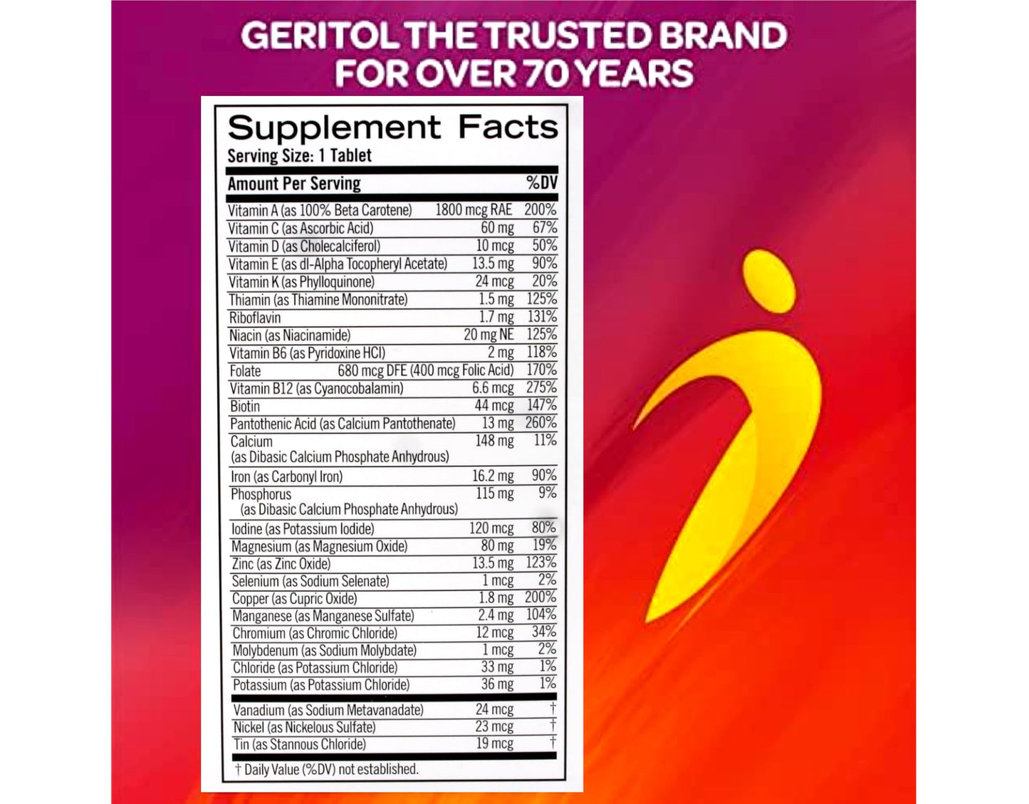 Geritol Multivitamin Nutritional Support Tablets, 100