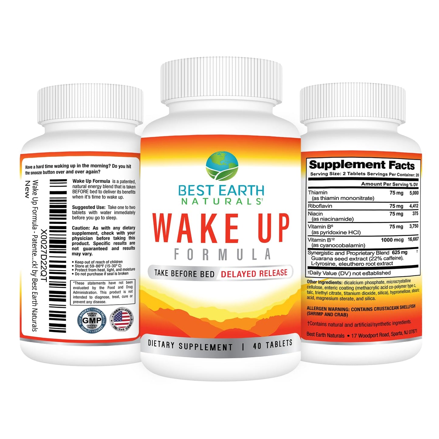 Best Earth Naturals Wake Up Formula Tablet, 40 Count