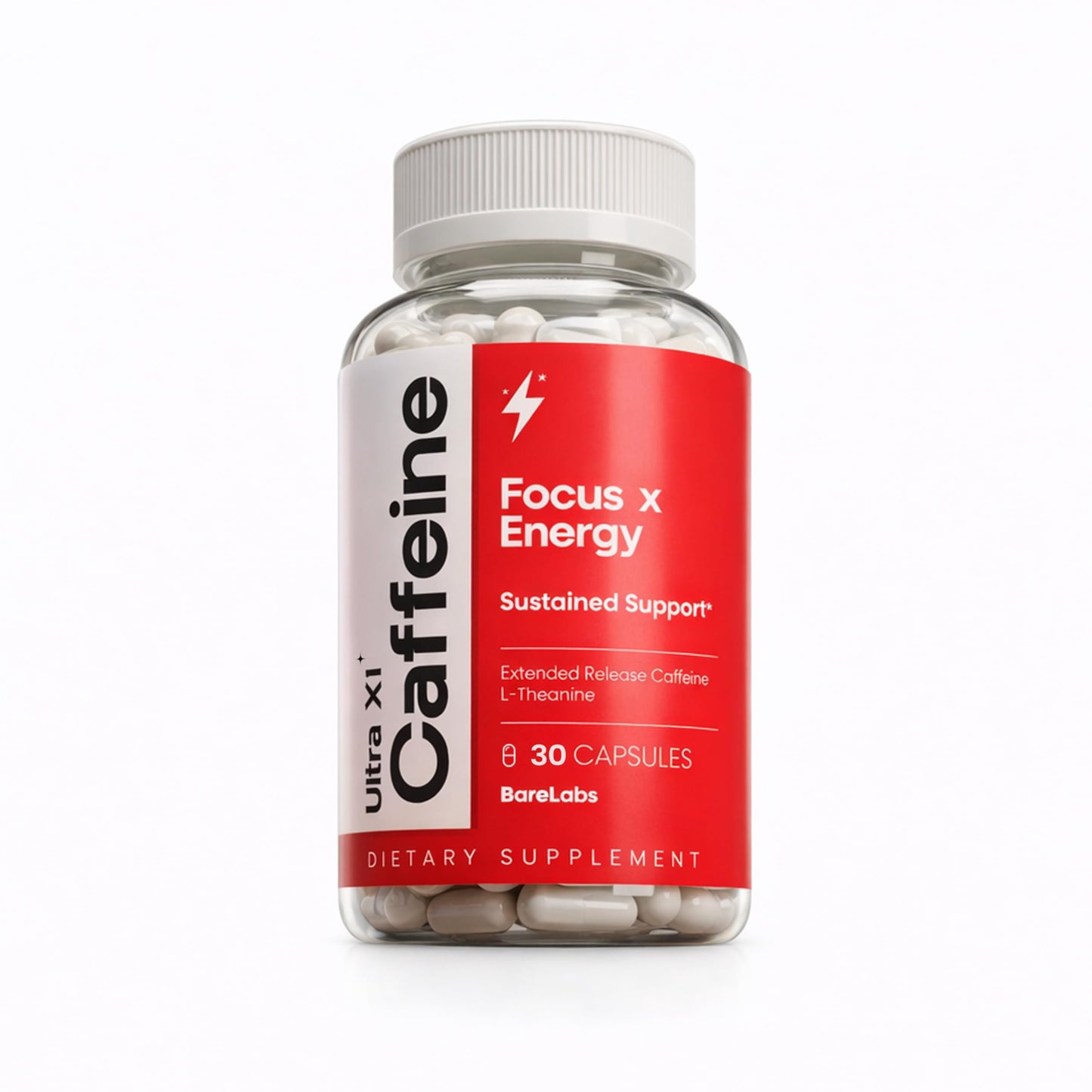BareLabs Ultra X1 Extended Release Caffeine Capsules, 30 Count