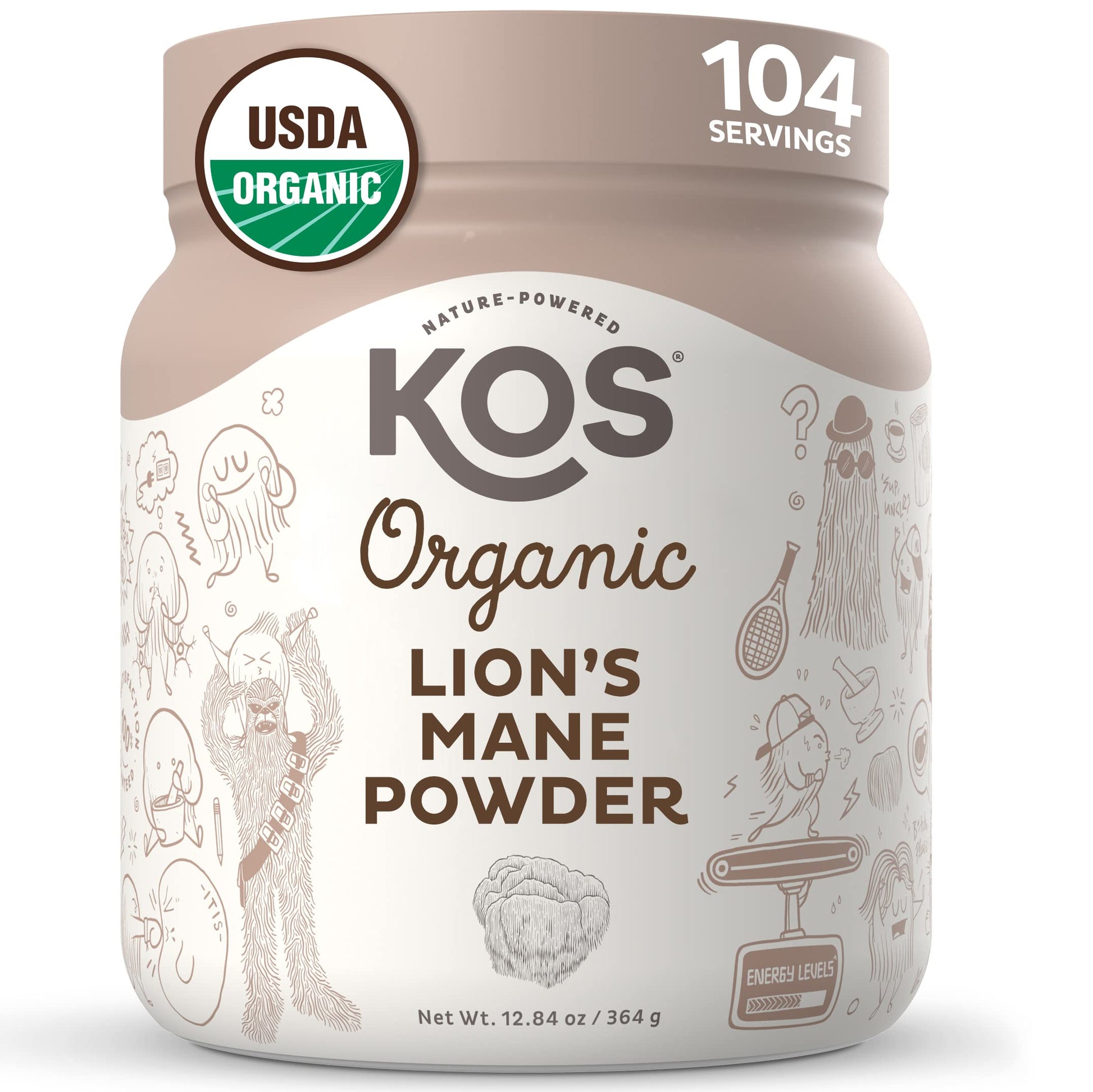KOS Organic Lion's Mane Powder 12.84 Ounce