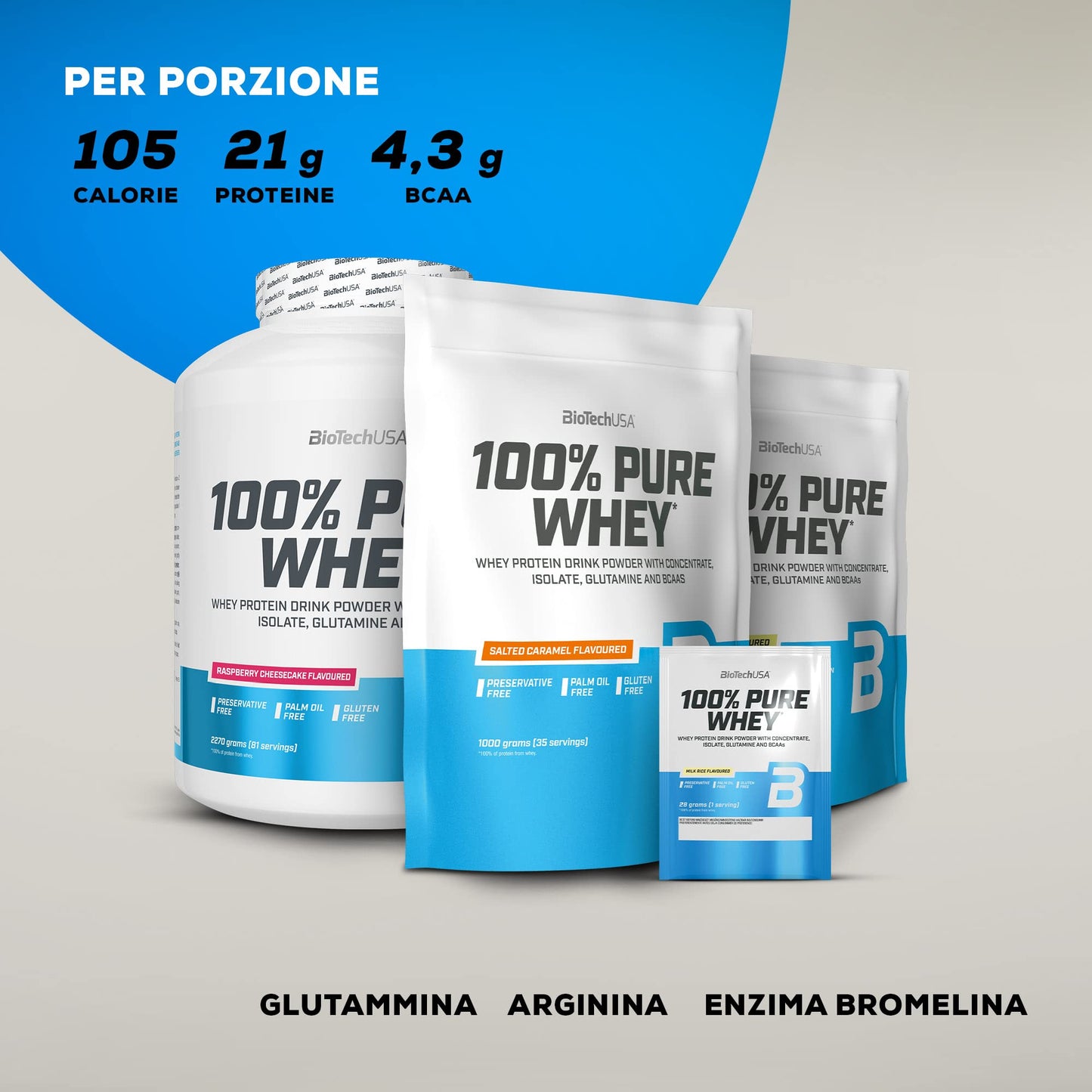 BioTechUSA 100% Pure Whey Protein Powder Bourbon Vanilla, 5 lb (Pack of 1)