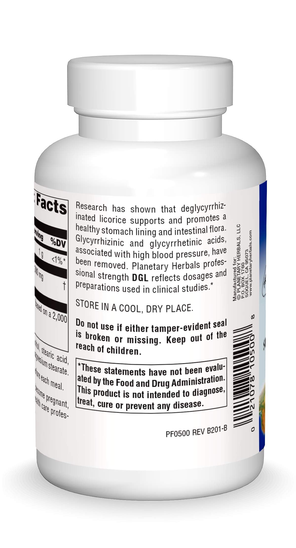 Planetary Herbals DGL Licorice Tablets, 100 Count