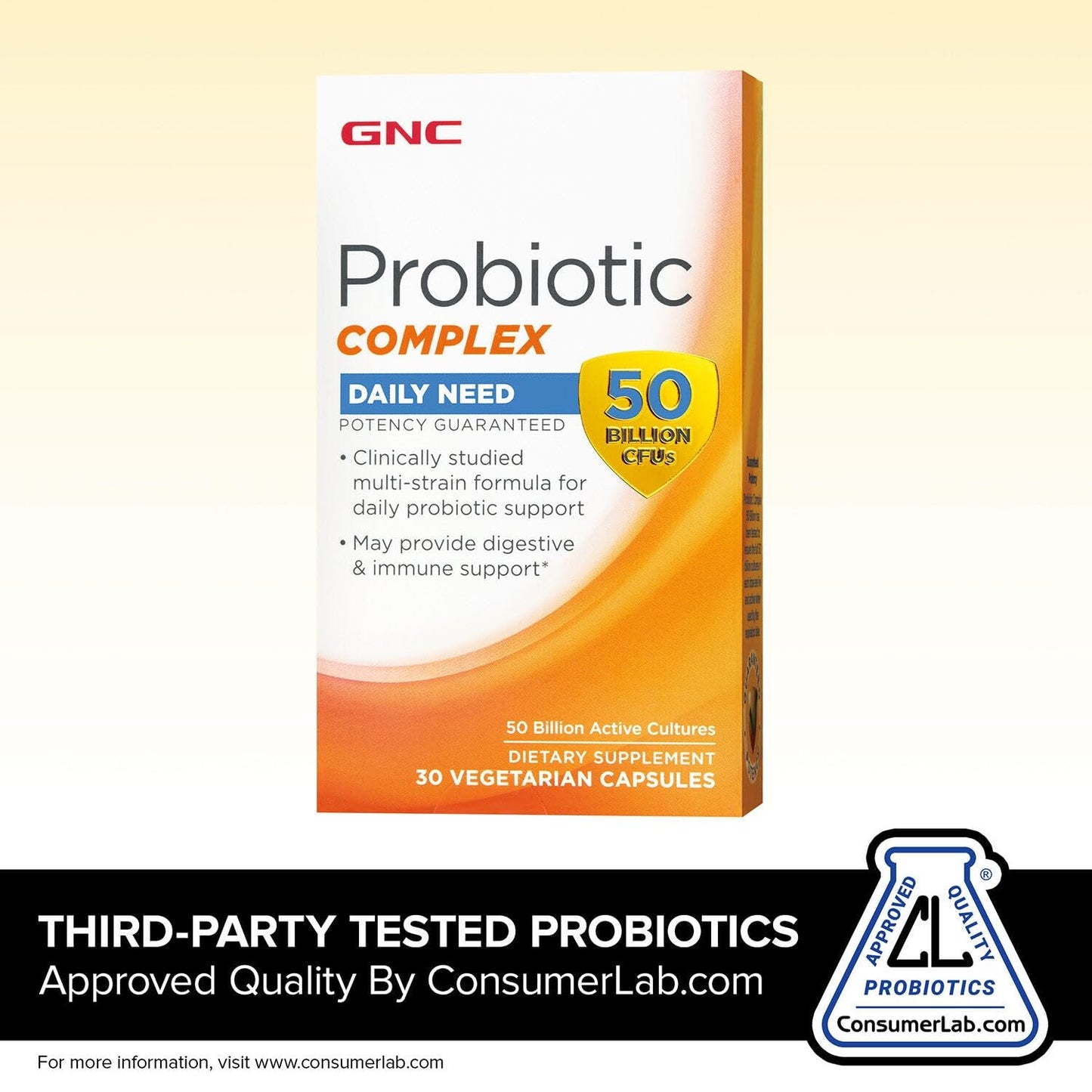 GNC Probiotic Complex Daily Need 50 Billion CFUs Multi-Strain Capsules, 30 Count