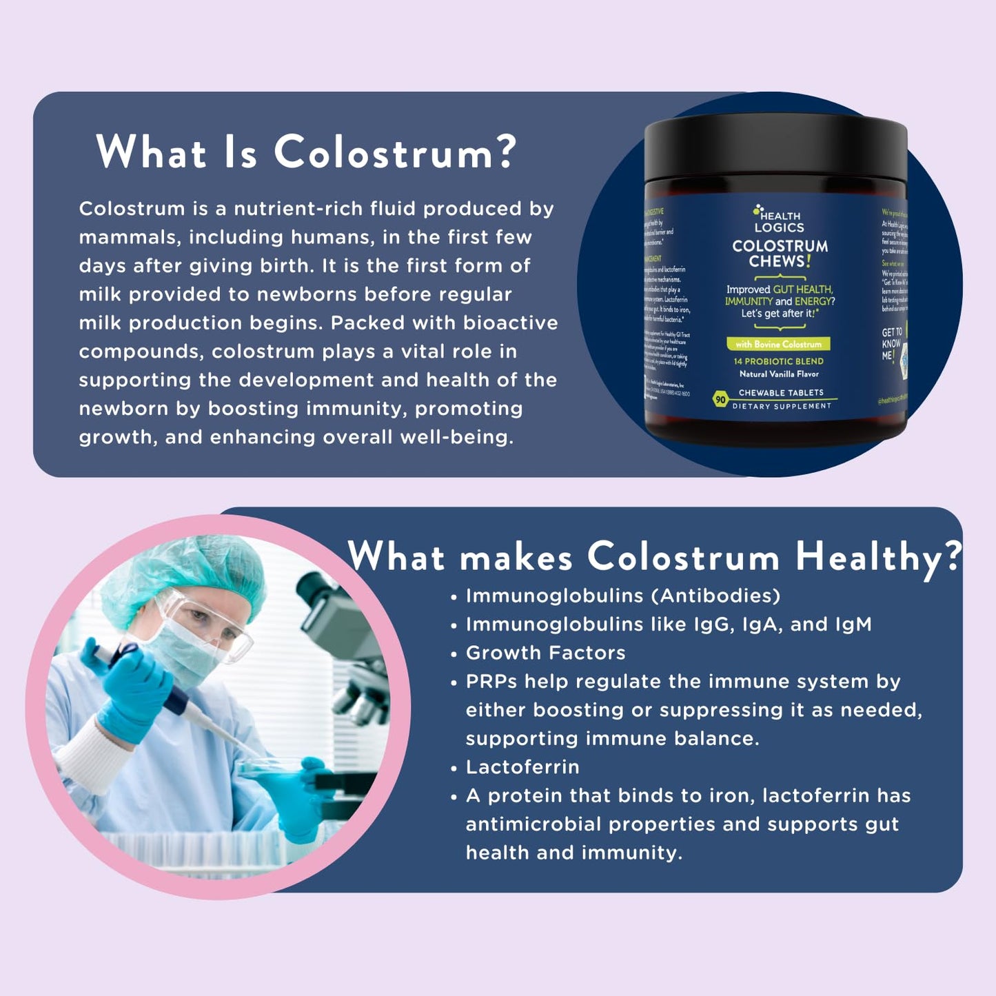 Health Logics Colostrum Chews 90 Servings