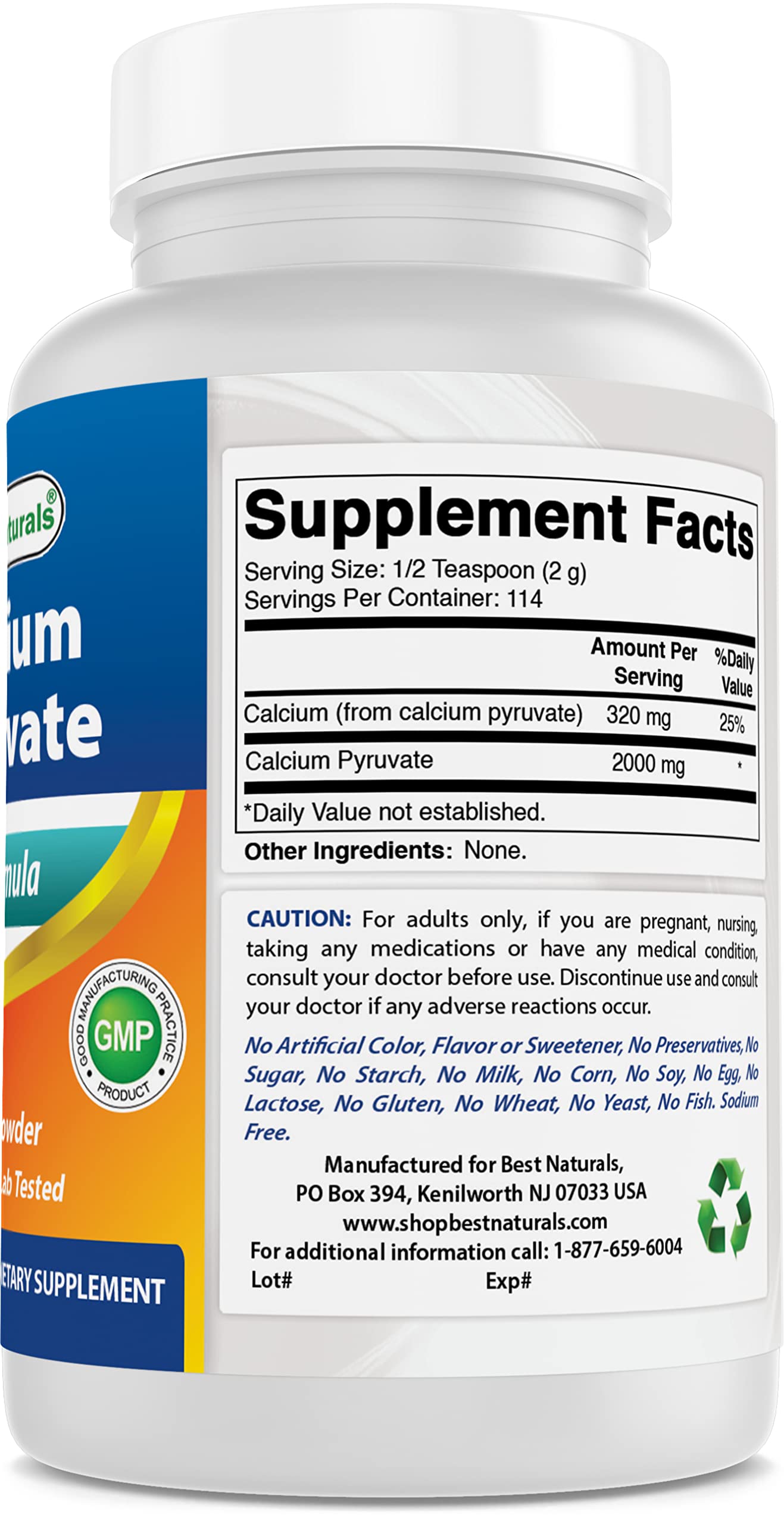 Best Naturals Calcium Pyruvate Powder 24
