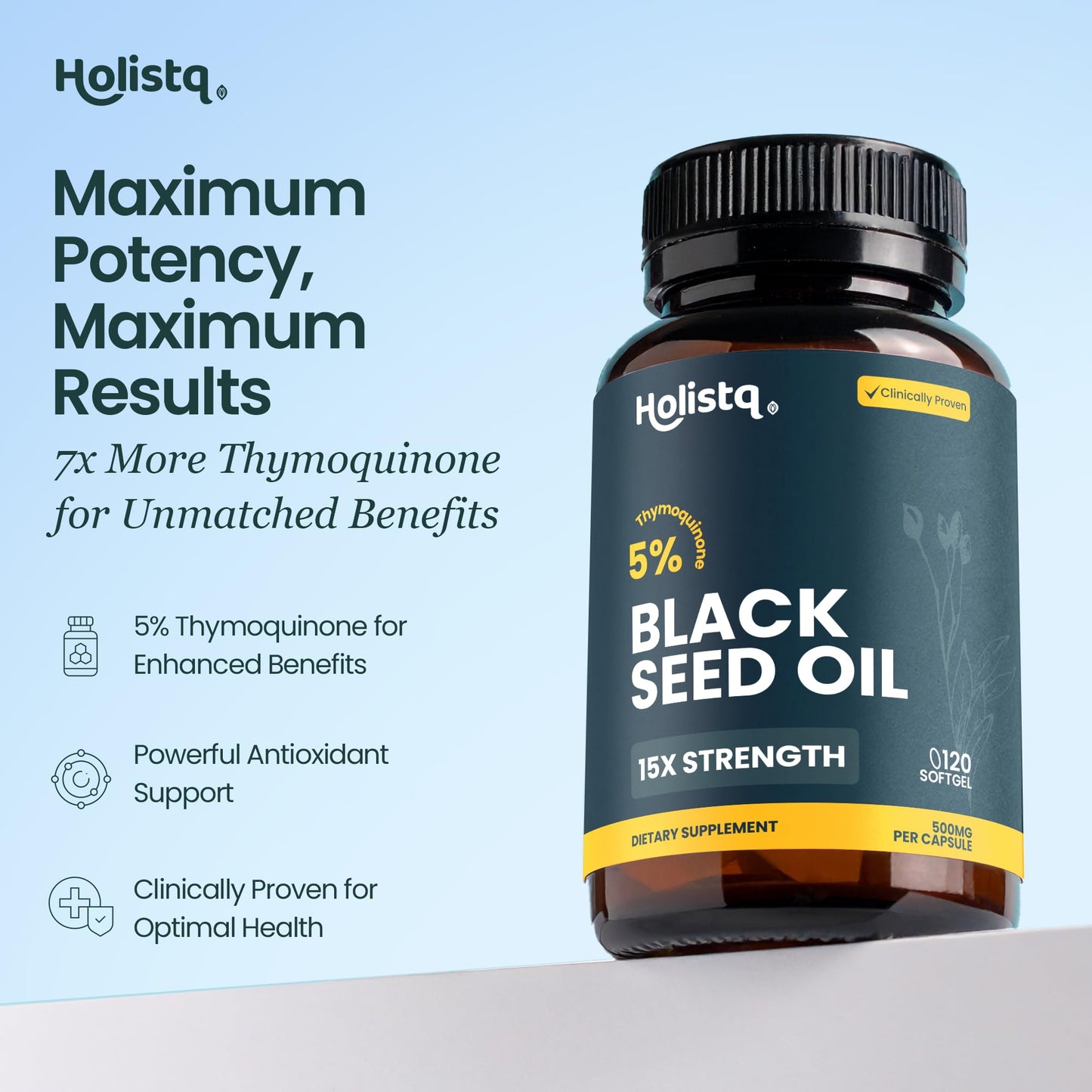 HOLISTQ Black Seed Oil Capsules 120 Capsules