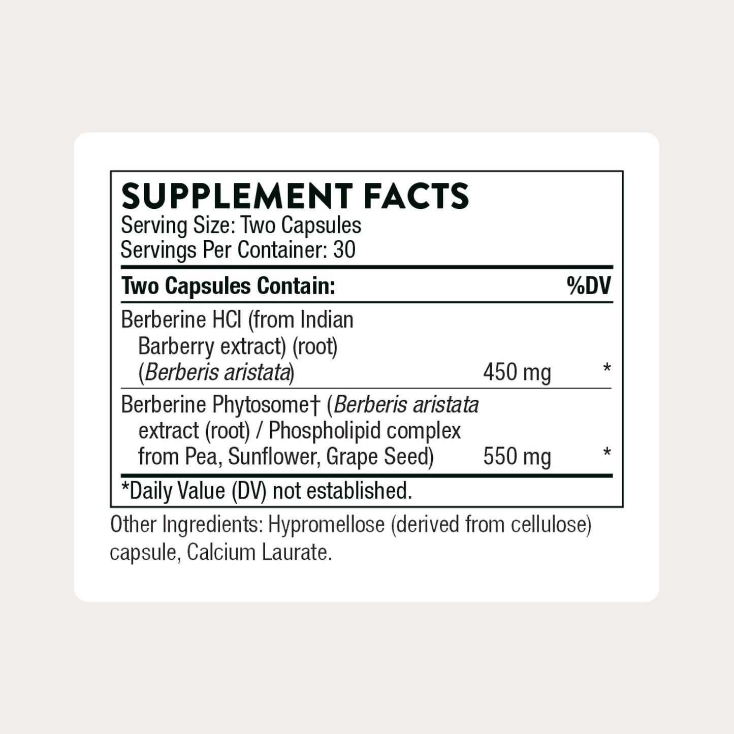 THORNE Berberine, Dual Action Phytosome & HCl Formula 60 Capsules