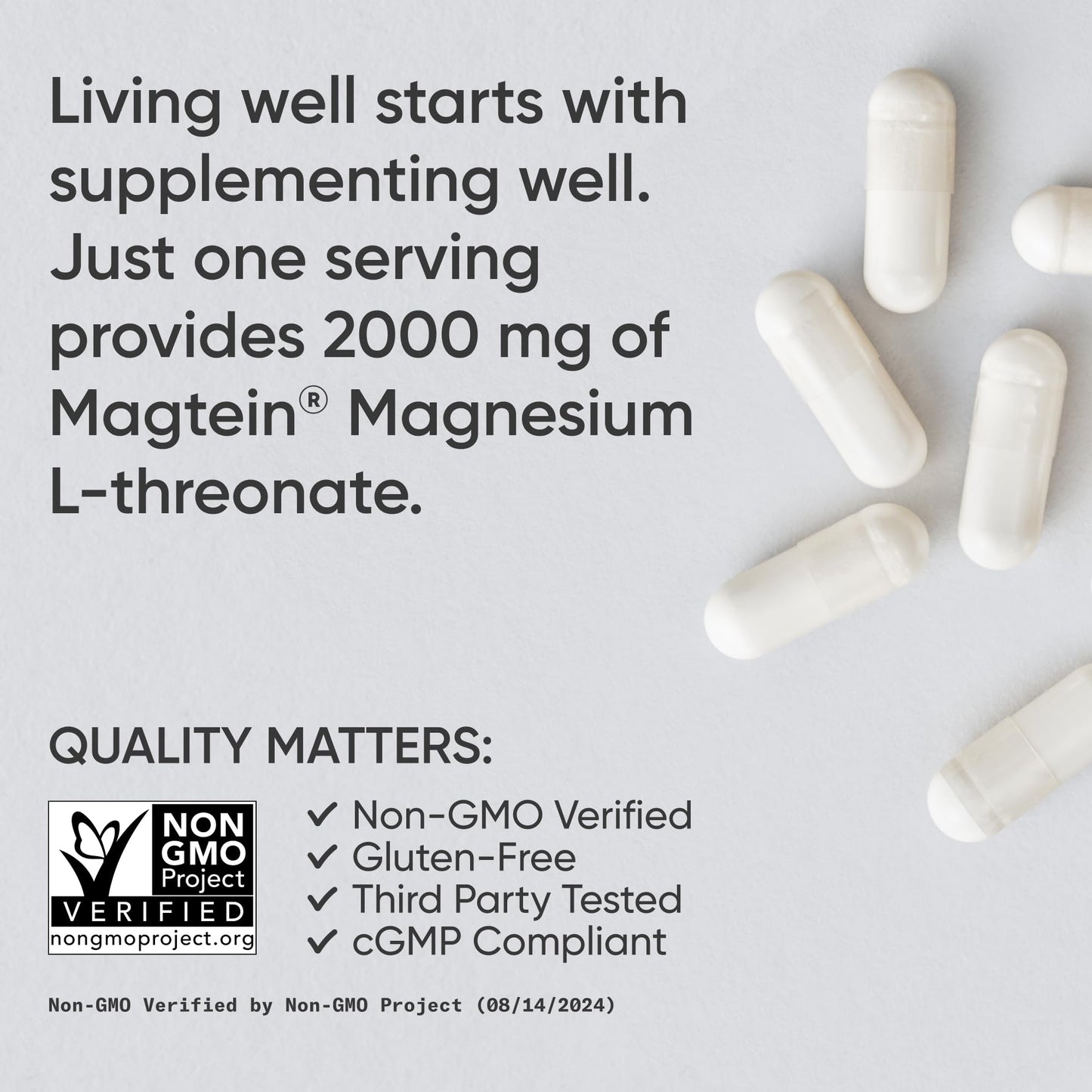 Sports Research Magnesium L-Threonate Capsules 2000mg, 90 Count