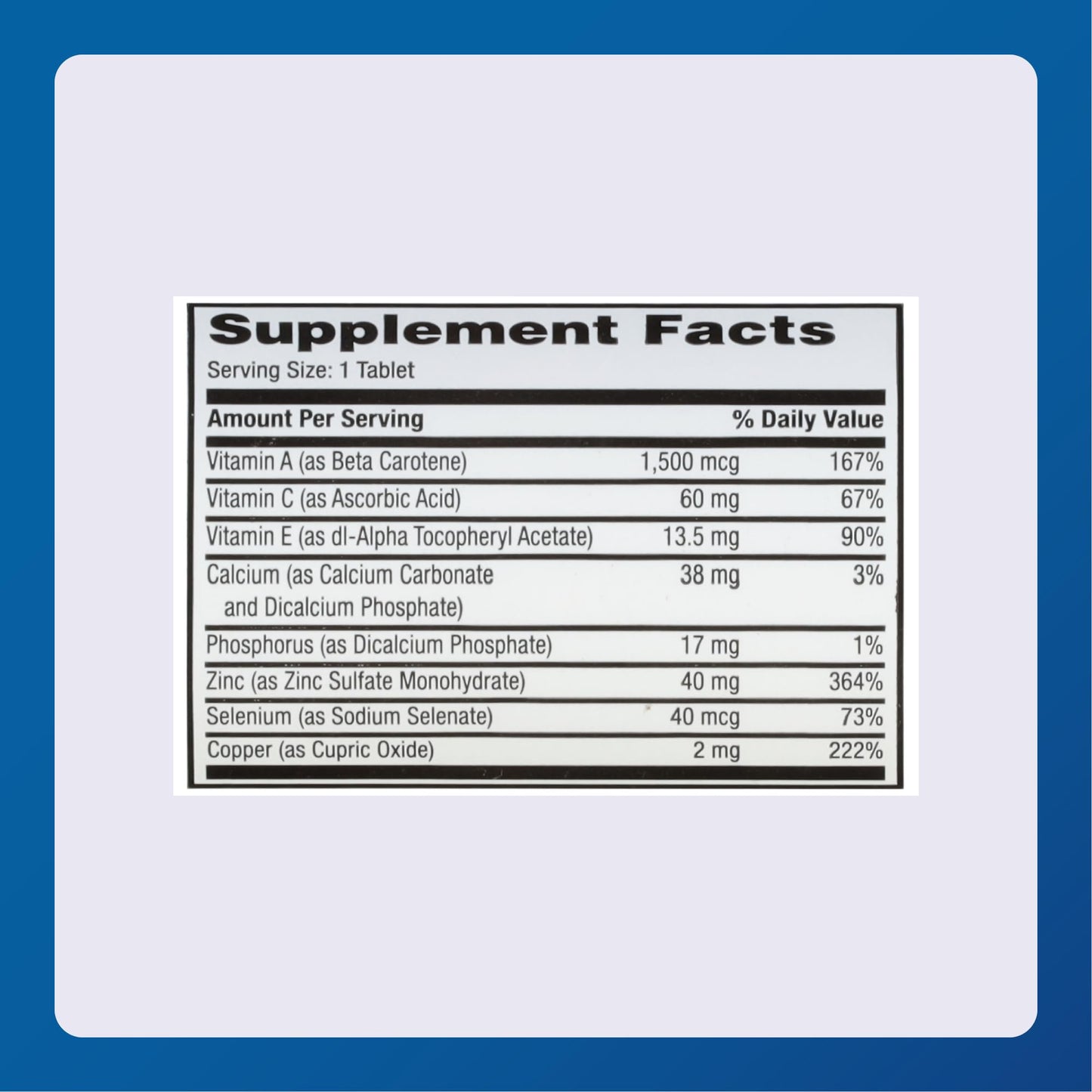 Major ProSight Vitamin and Mineral Supplement 60 Tablets
