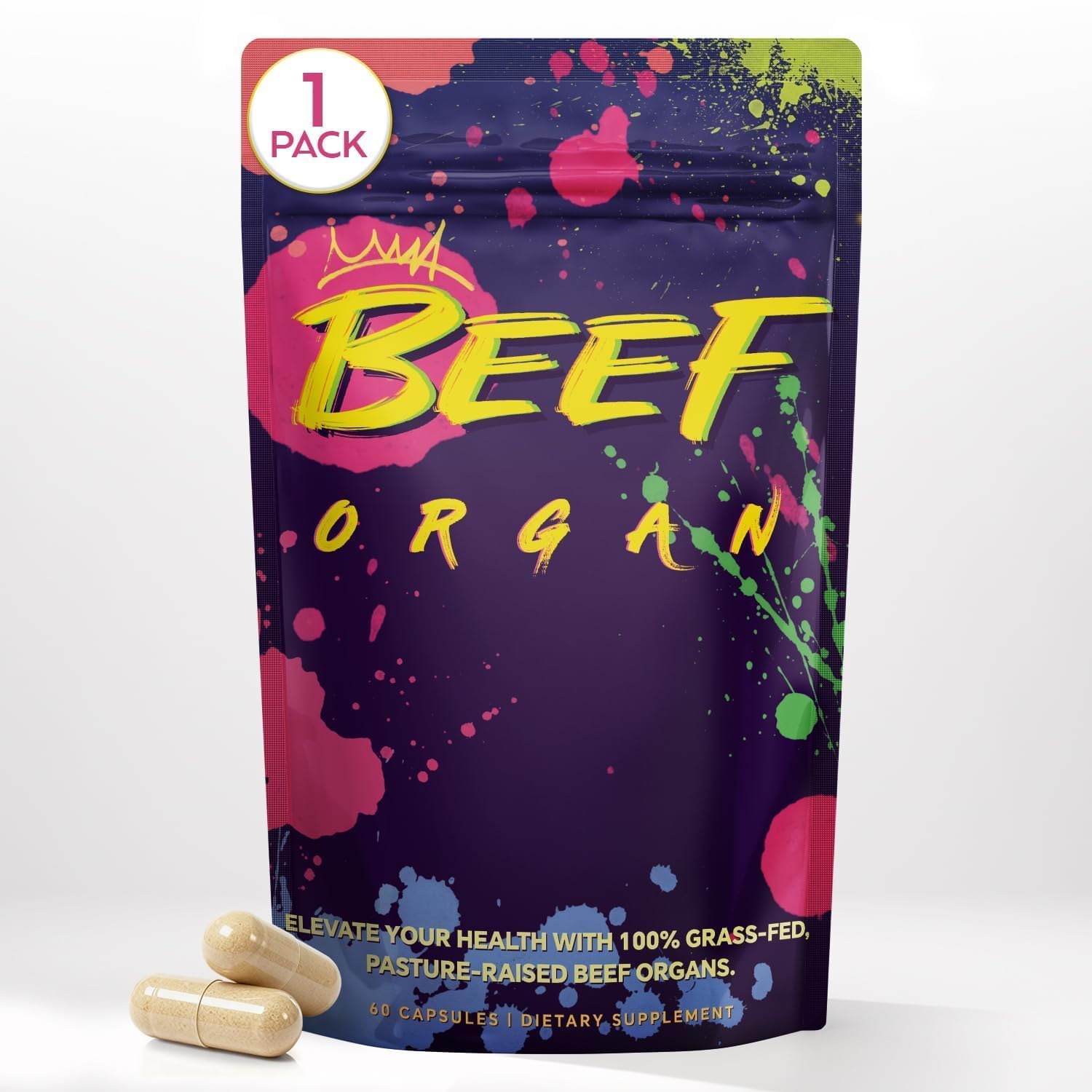VoloZionX Female Beef Organ Supplement – Grass Fed Natural Superfood, 60 Capsules