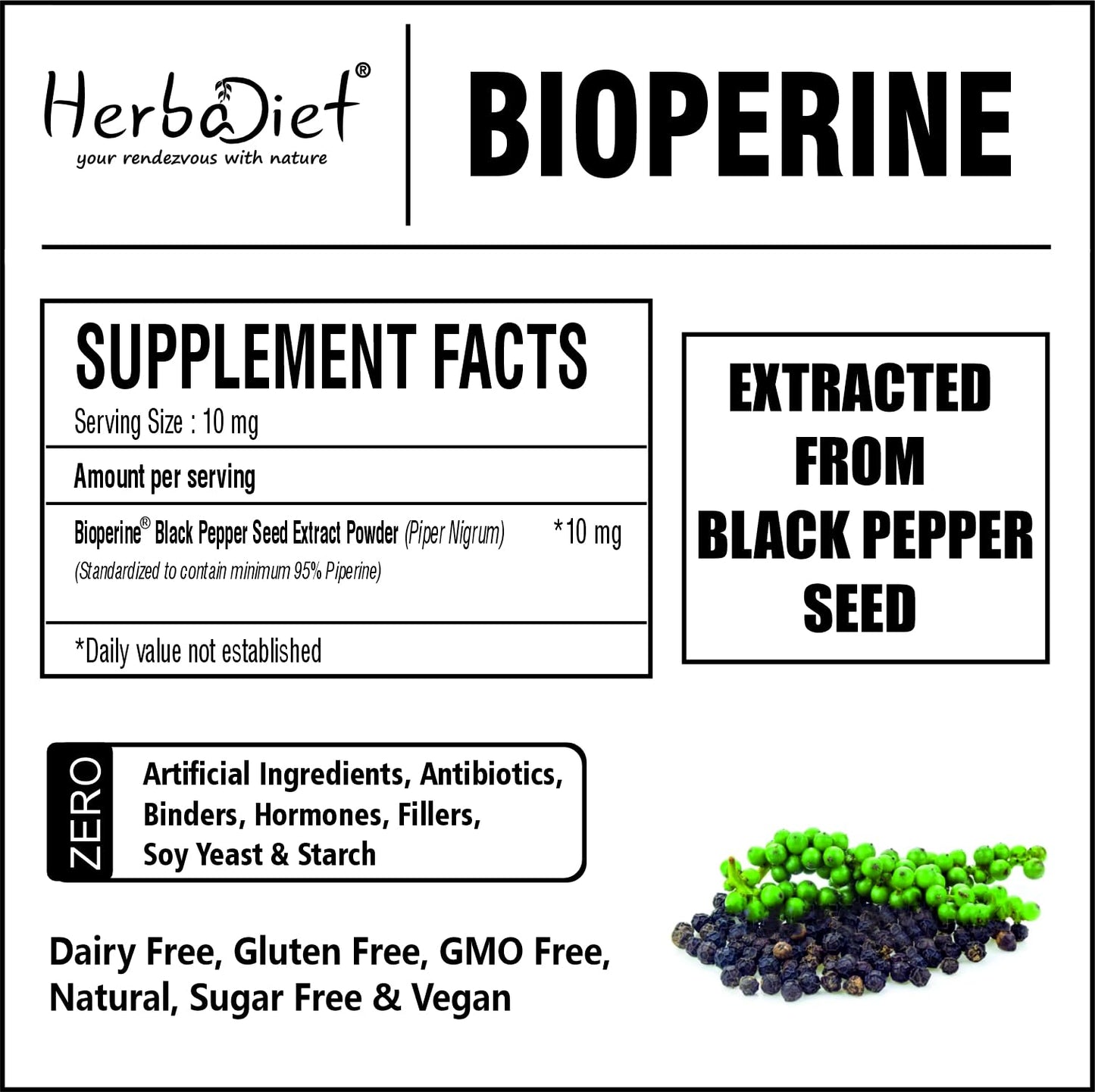 Herbadiet Bioperine Powder 0.5 oz