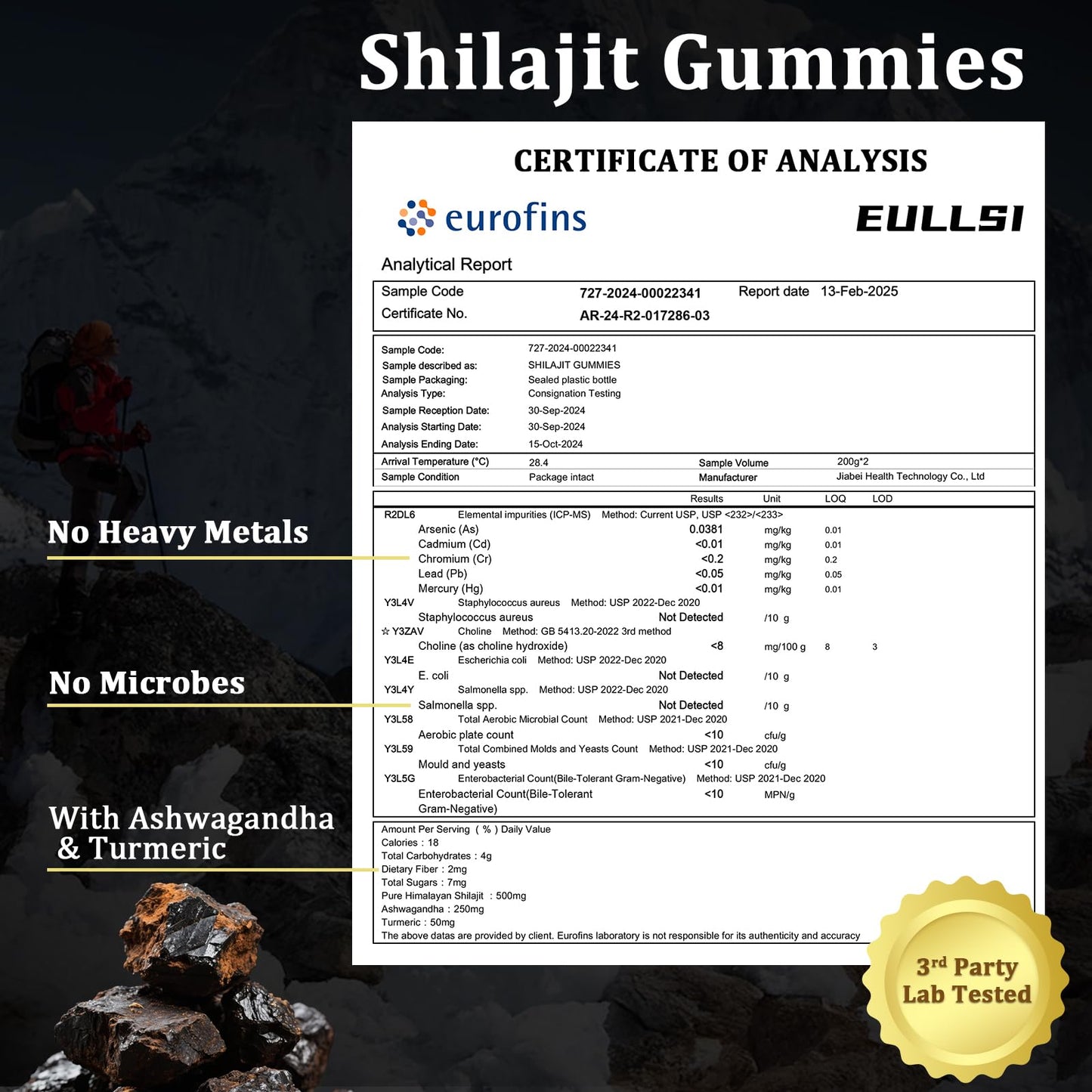 Eullsi Shilajit Gummies with Ashwagandha, 60 Count