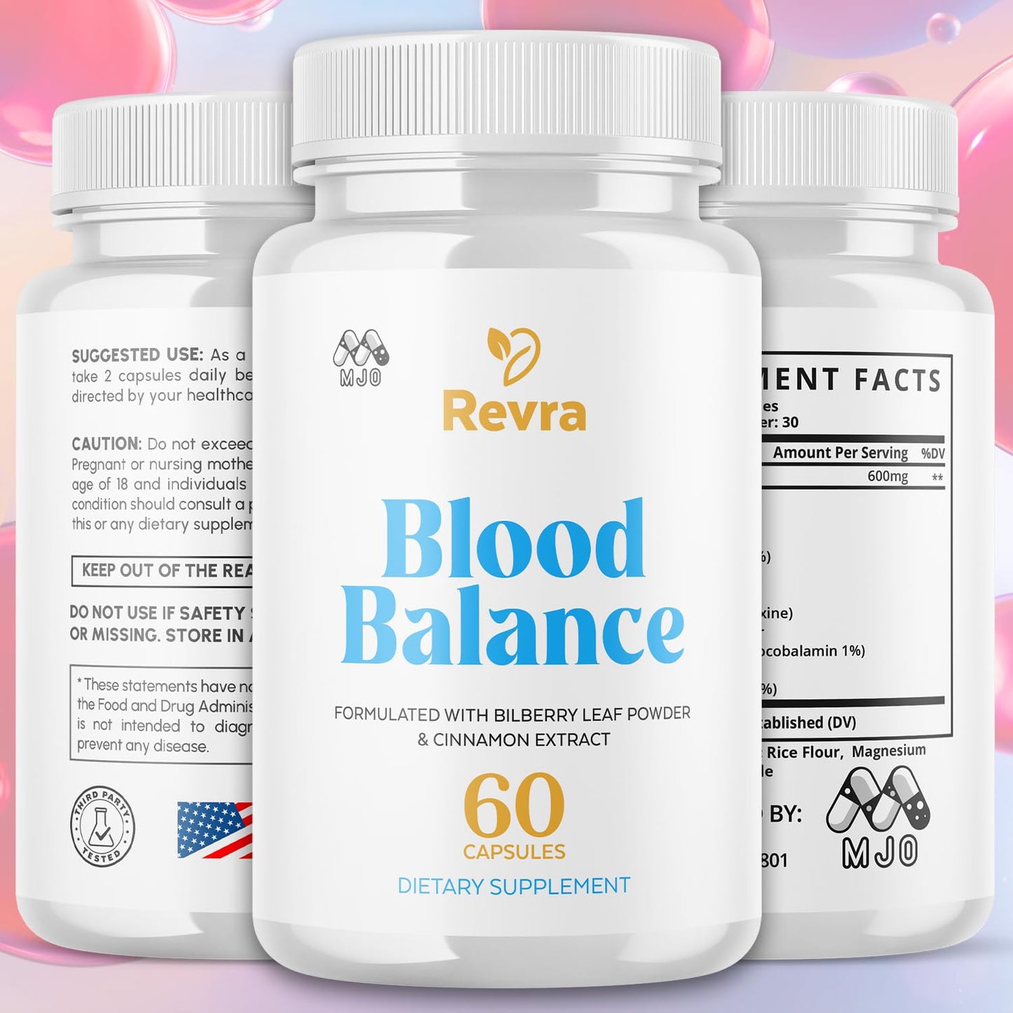 MJO Revra Blood Health & Balance Support Capsules 60 Count