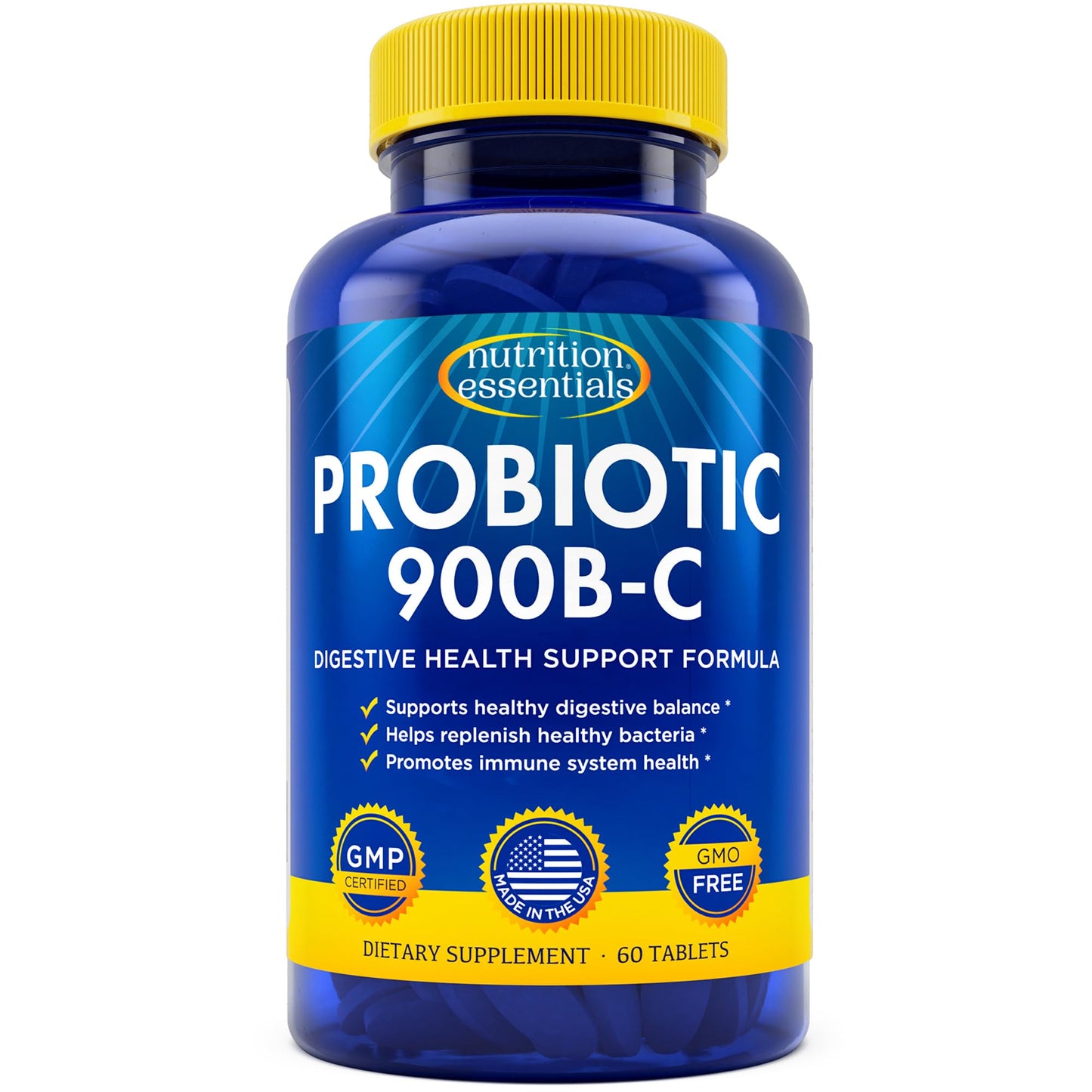 Nutrition Essentials Probiotics for Women and Men with Lactase Enzyme and Prebiotic Fiber - 60 Tablets