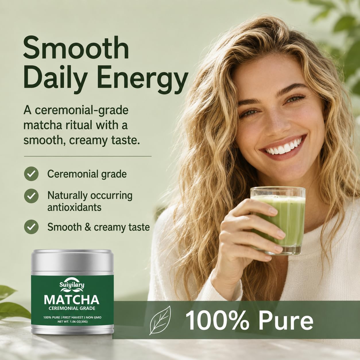 Suiyilary Ceremonial Grade Matcha Powder 1.06 oz