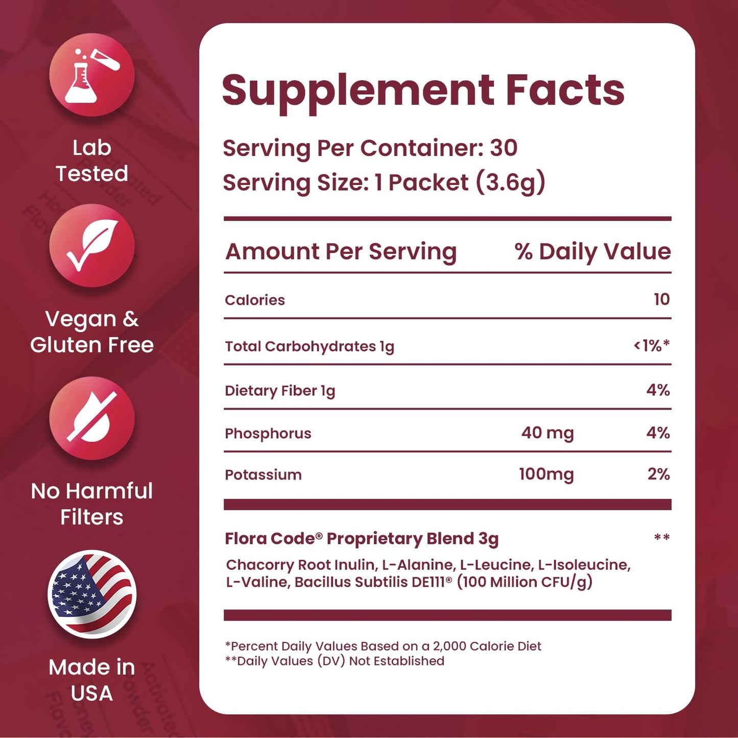 Flora Code Probiotics for Women Honey Vanilla Probiotic Powder, Activated Formula with DE111, 4.01 Ounce
