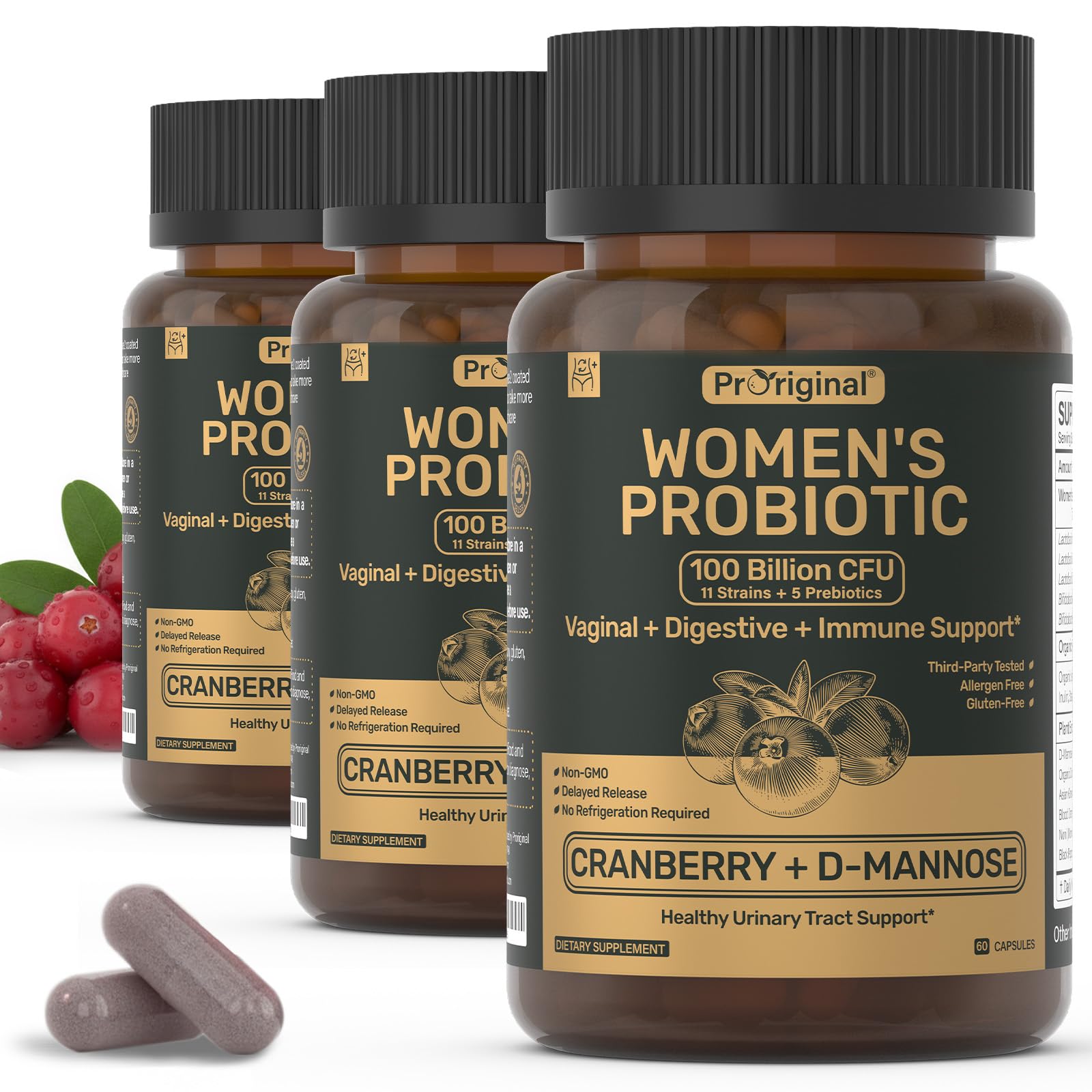 Proriginal Probiotics for Women - 100 Billion CFU, 11 Strains Capsules 180