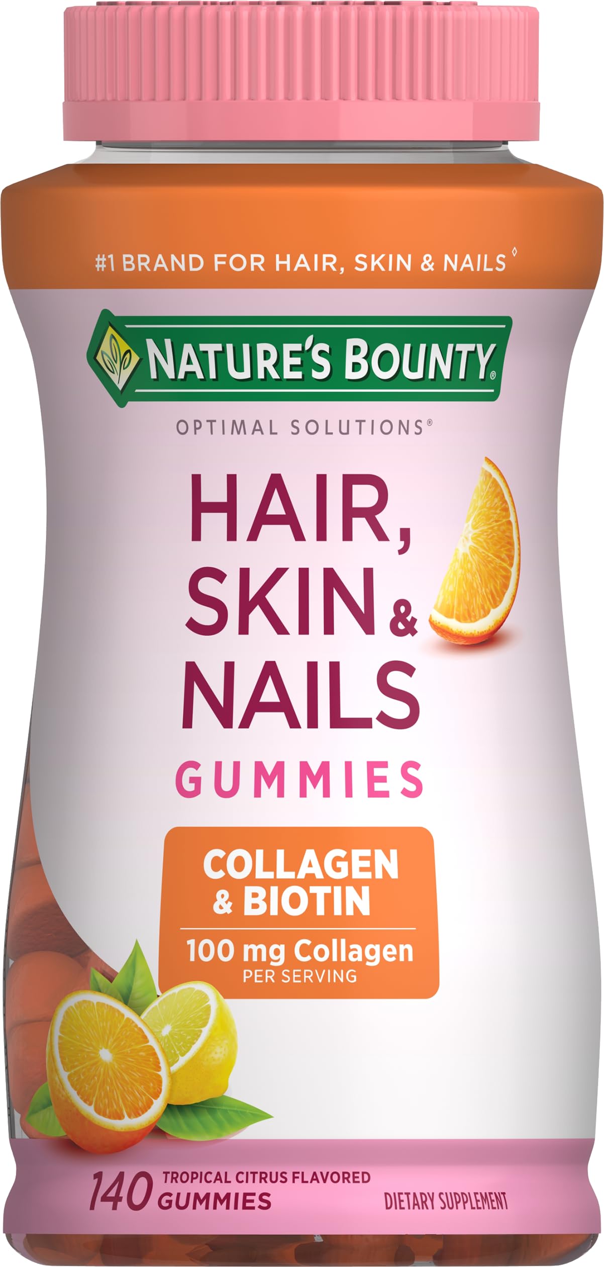 Nature's Bounty Biotin & Collagen Citrus Gummies, 140 Count