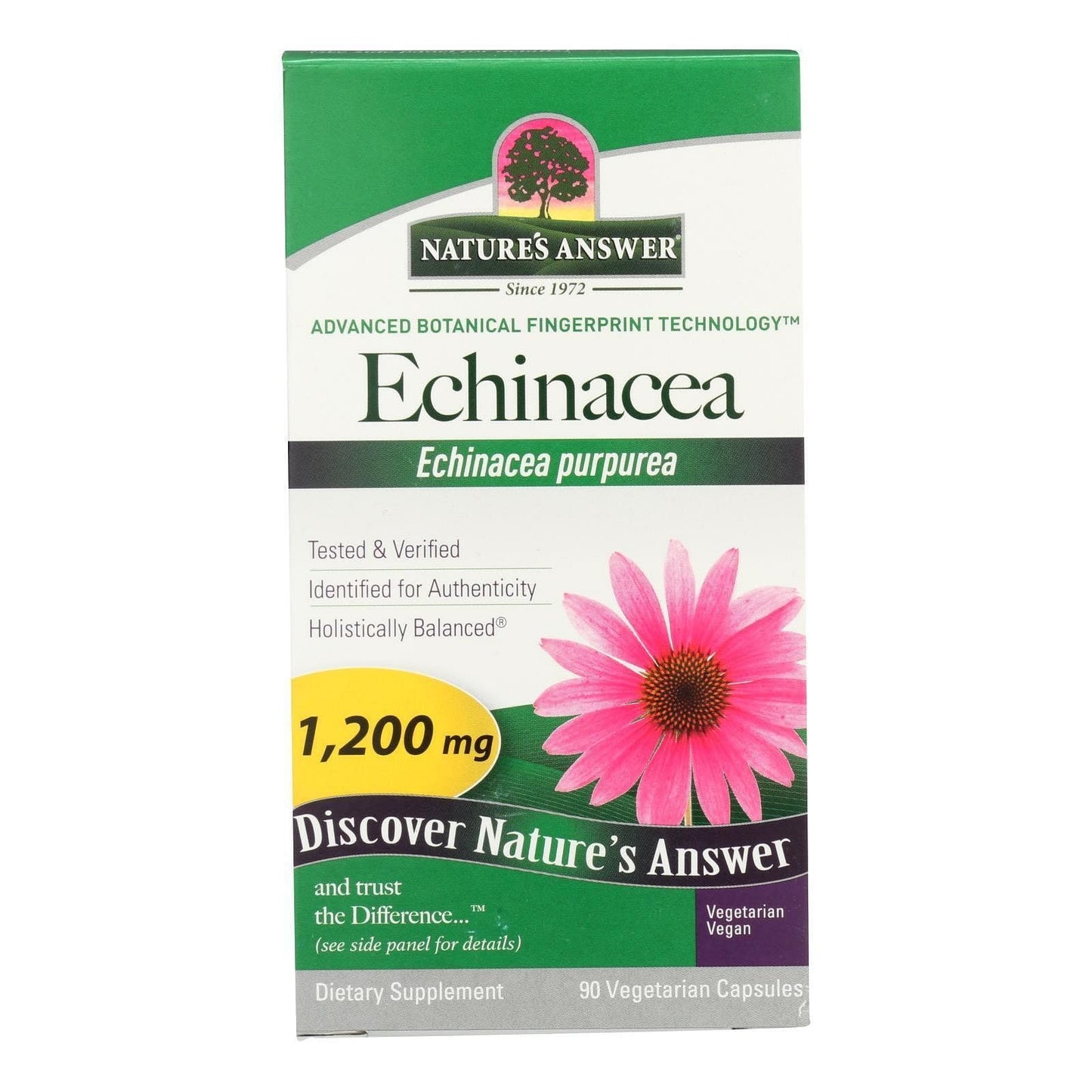 Nature's Answer Echinacea Purpurea Herb 1200 mg Capsule, 90 Capsules