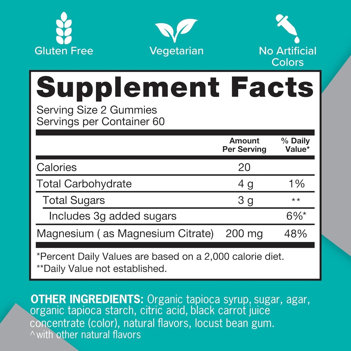 Qunol Magnesium Gummies for Adults, 200mg Elemental Magnesium, High Absorption Magnesium Supplement, 120 Count