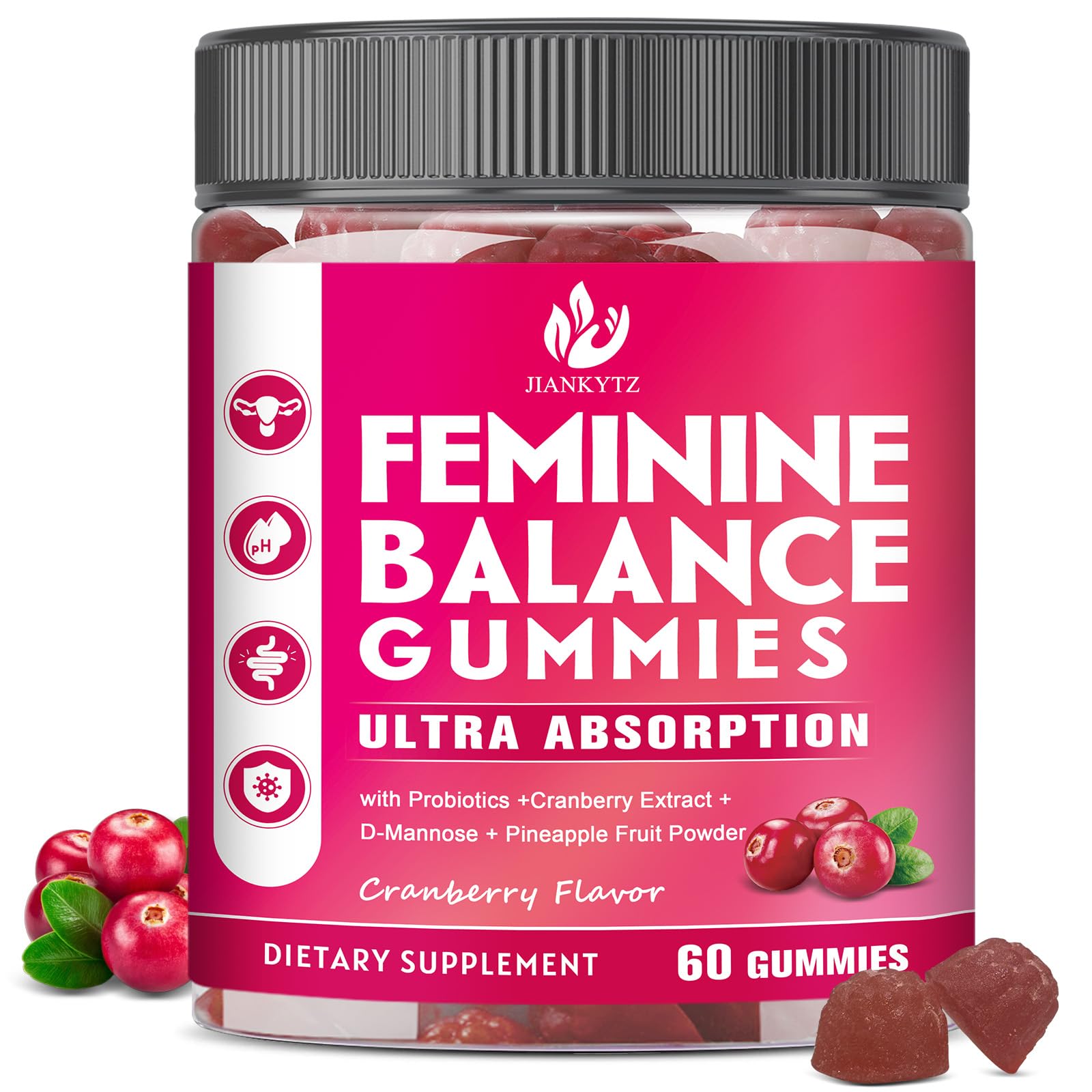 JIANKYTZ Feminine Balance Gummies for Women, 60 Gummies