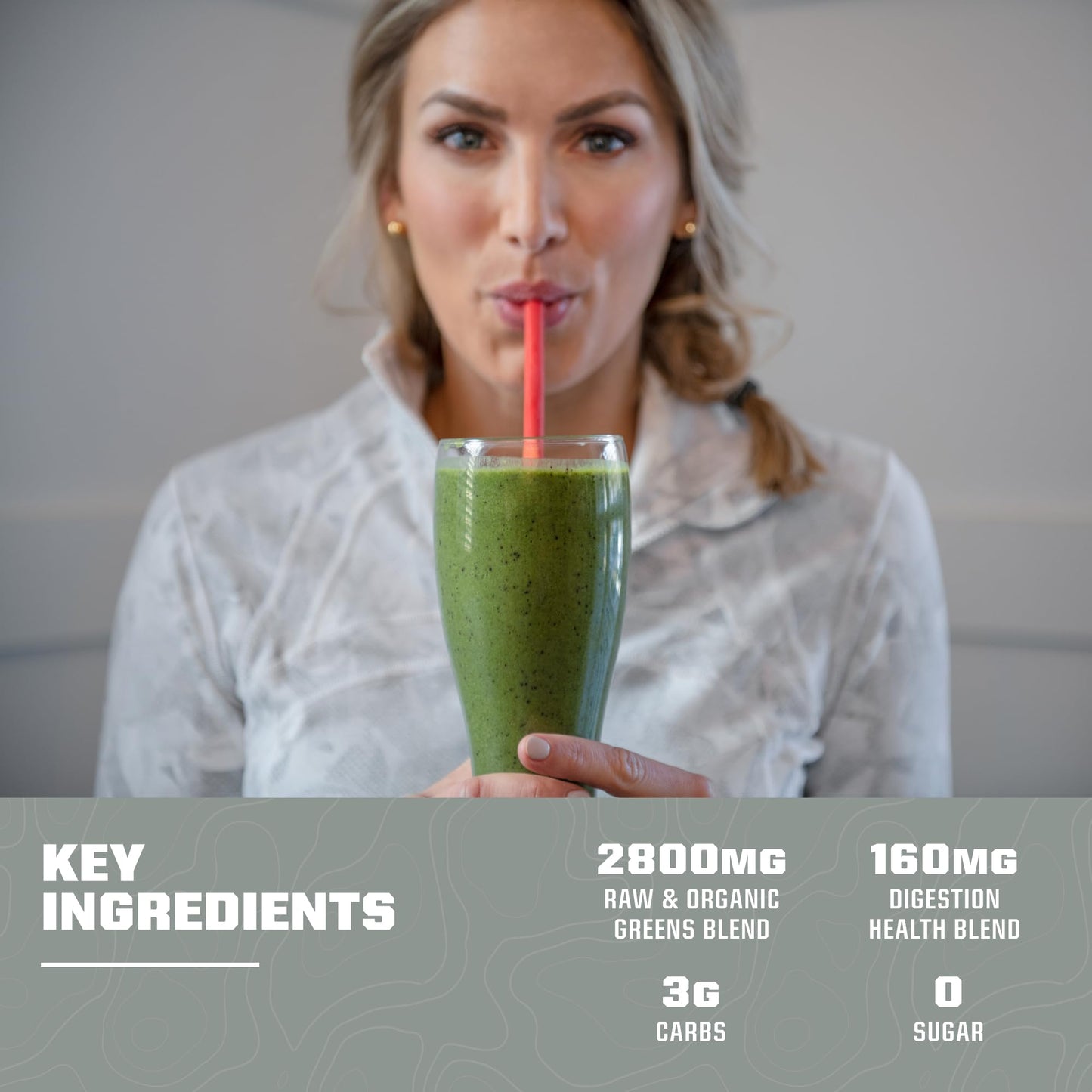 MTN OPS Daily Greens Superfood Powder Strawberry, 30 Servings