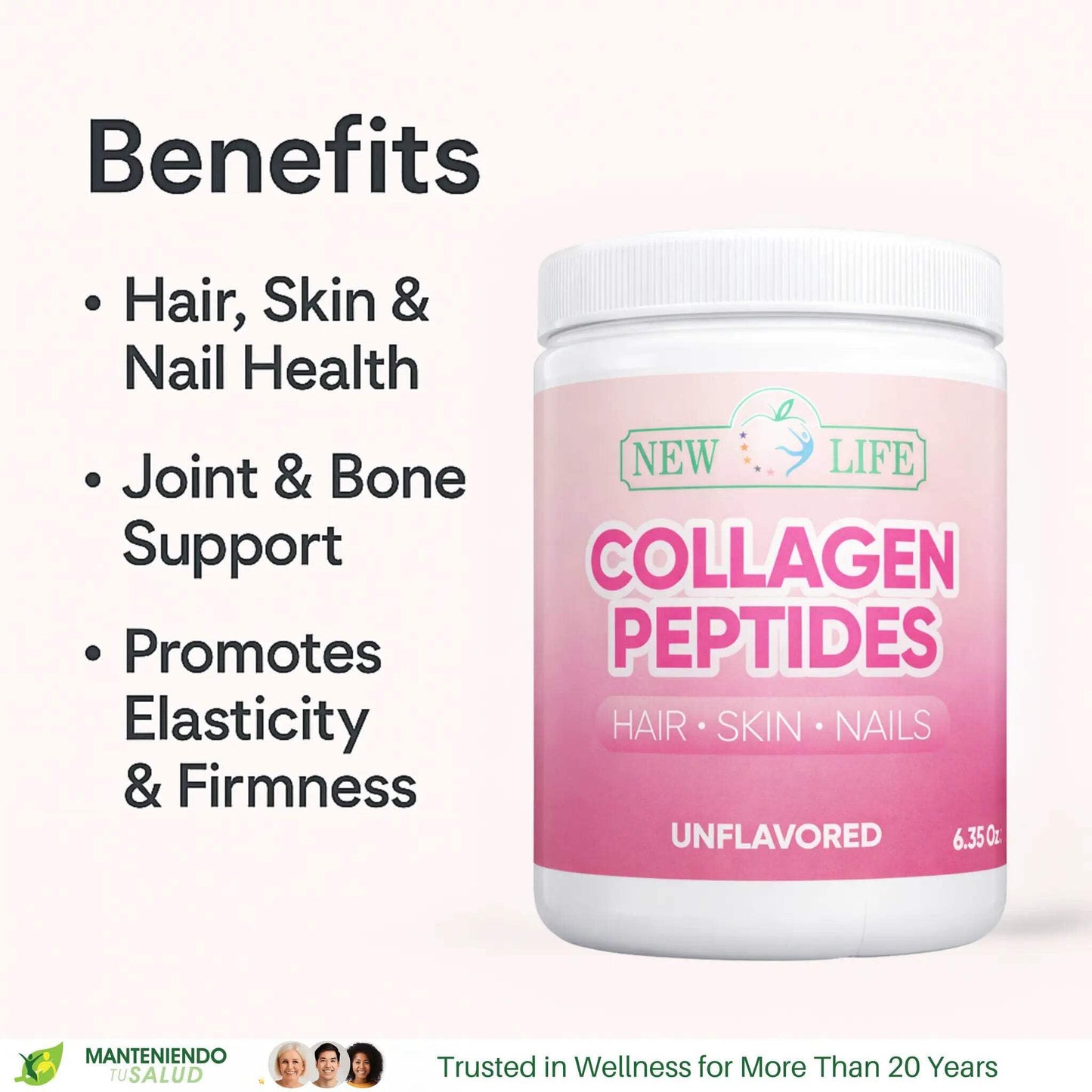Manteniendo Tu Salud New Life Collagen Peptides Powder, Joint Support, 6.35 oz