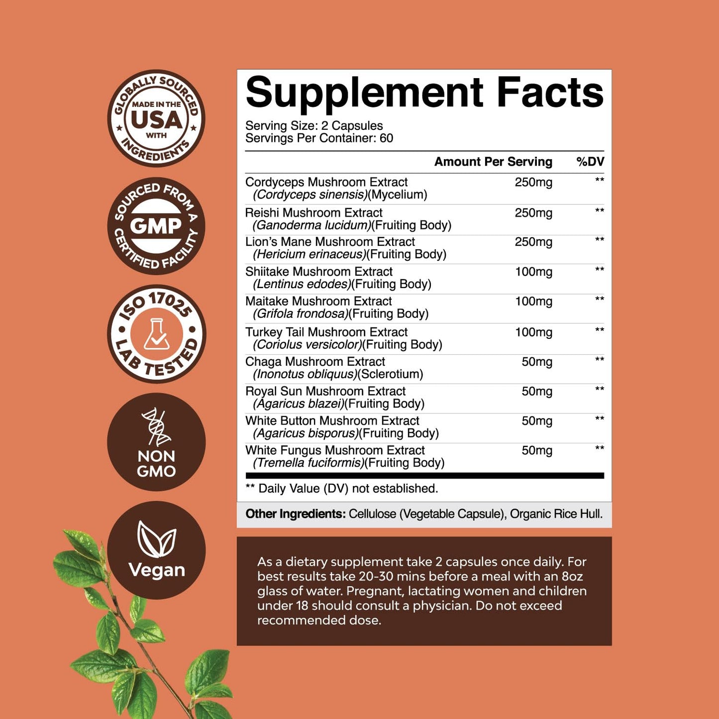 Natures Craft Advanced Mushroom Complex Capsules 120 Count