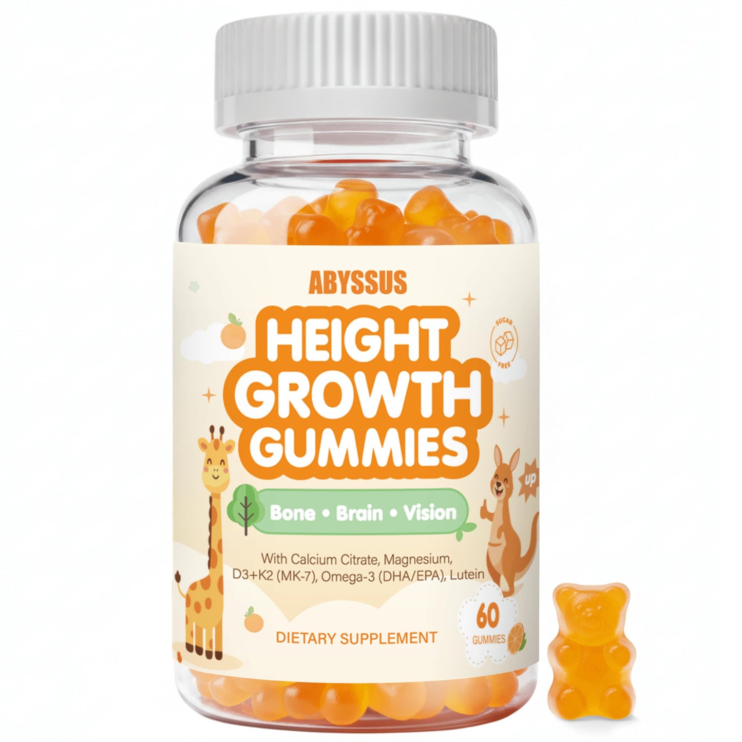 ABYSSUS Kids Height Growth Gummies, 60 Count