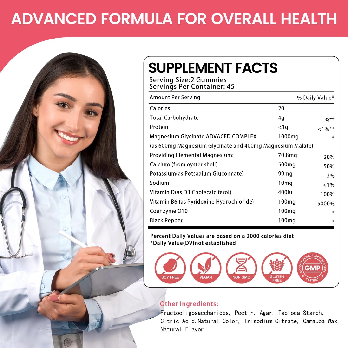 Maxmedix Magnesium Glycinate Gummies 1000mg Gummy, 90 Gummies