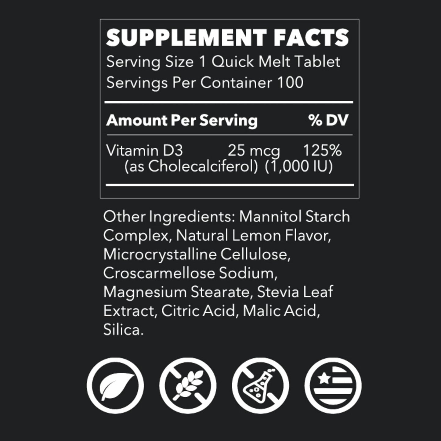 LifeSeasons Essentials Vitamin D3 Quick Melts Tablet 100 Count