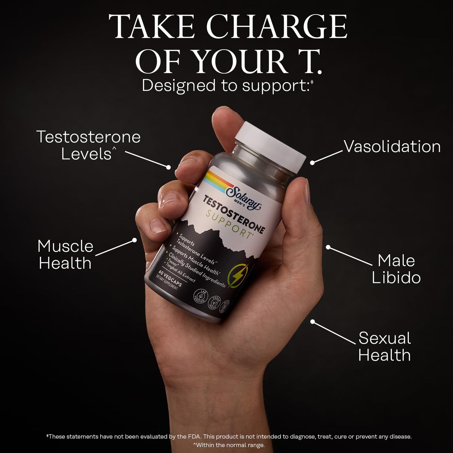 SOLARAY Testosterone Support Capsules, 60 Count