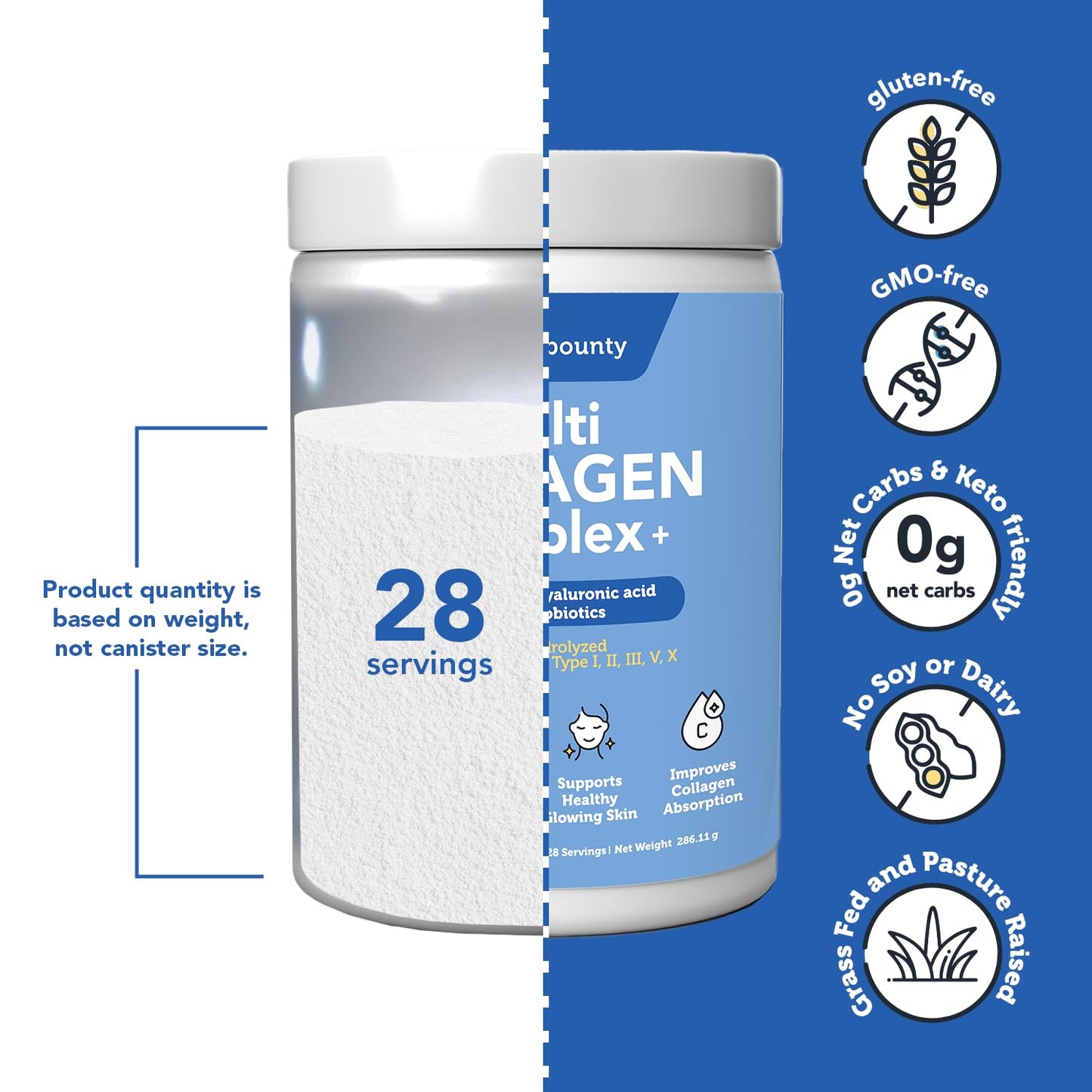 Vitamin Bounty Multi Collagen Peptides Powder 10 Ounce
