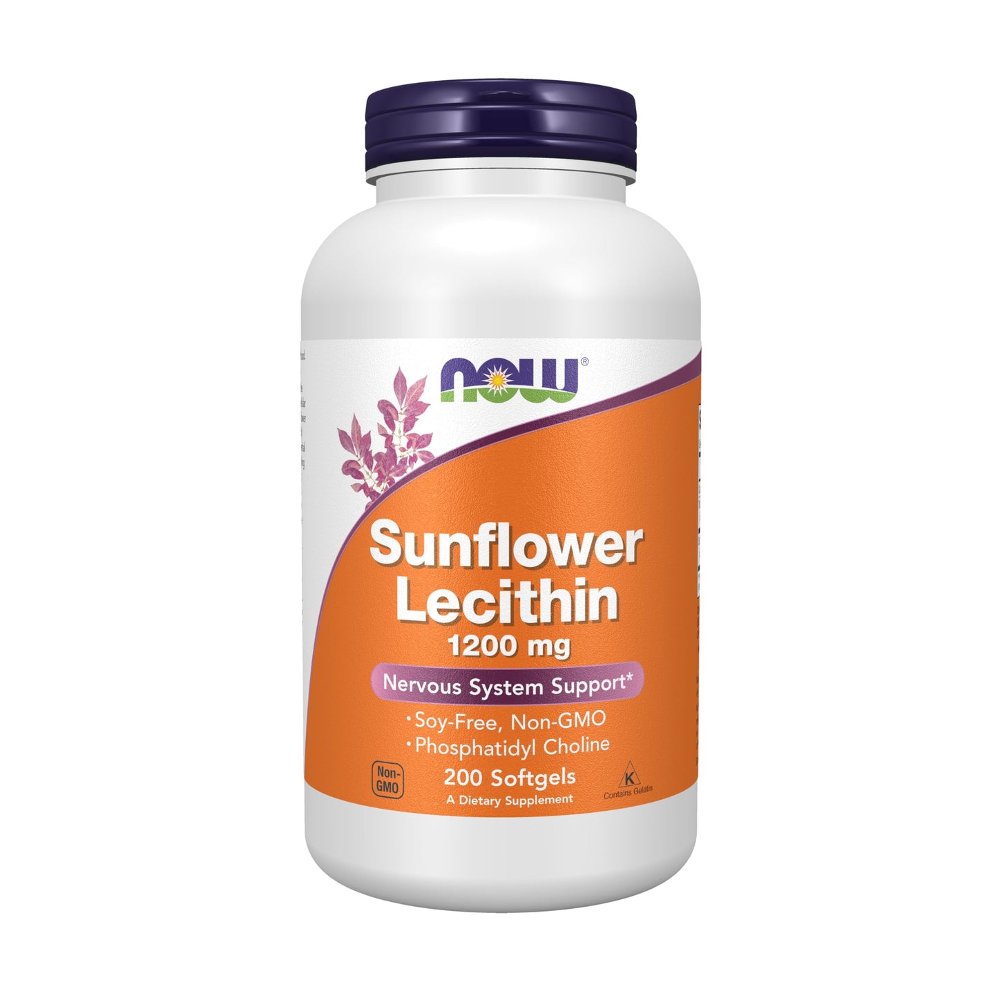 NOW Foods Sunflower Lecithin 1200 mg with Phosphatidyl Choline Softgel 200 Count