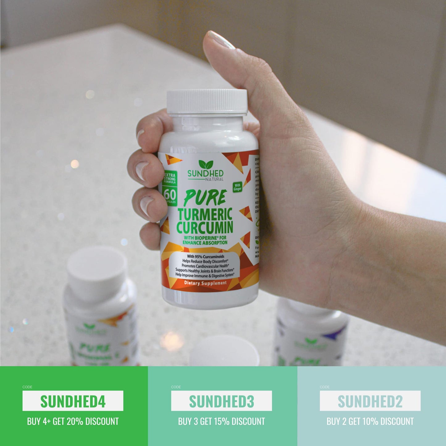 Sundhed Natural Turmeric Curcumin Capsules, 60 Count