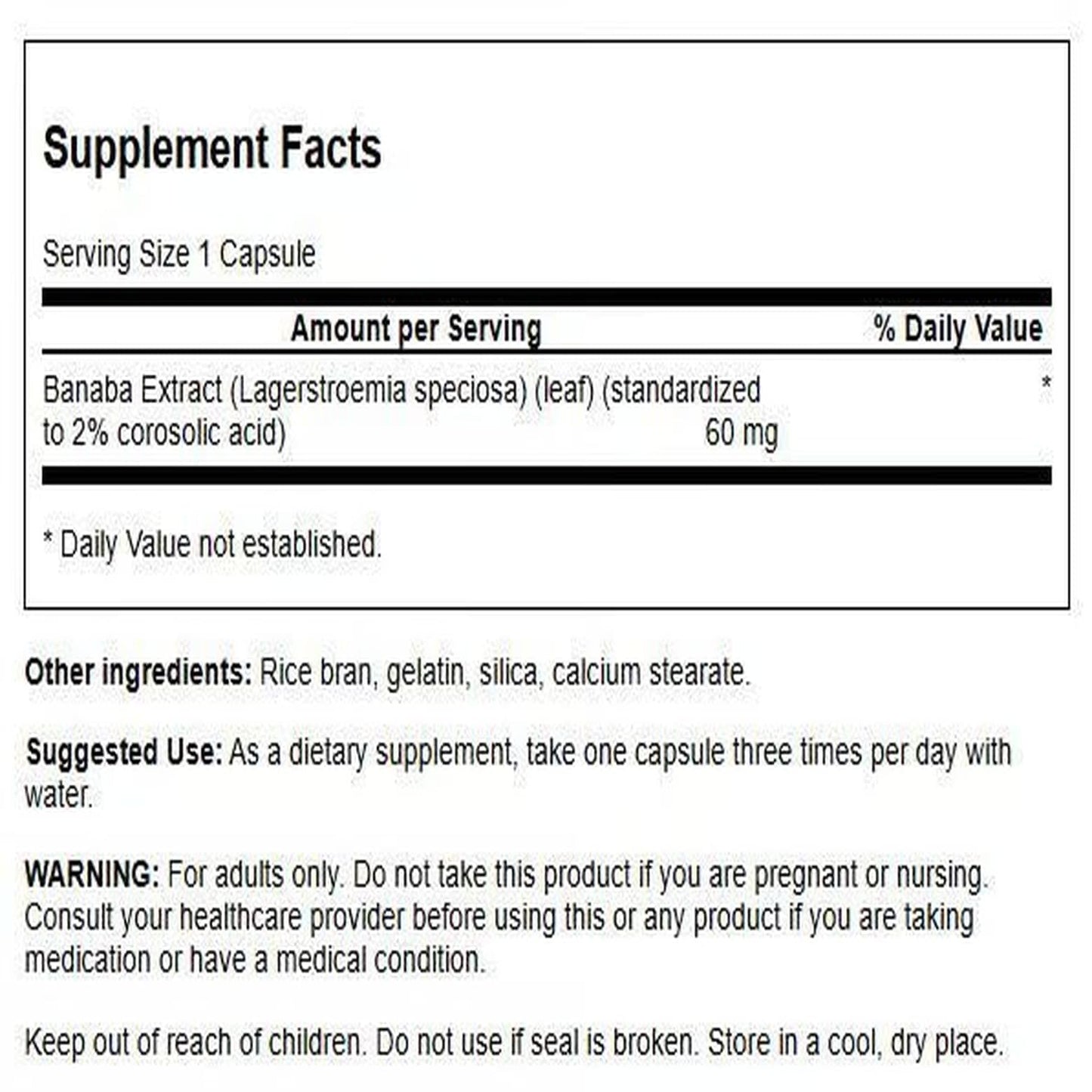 Swanson Banaba Extract Capsules 90 Count