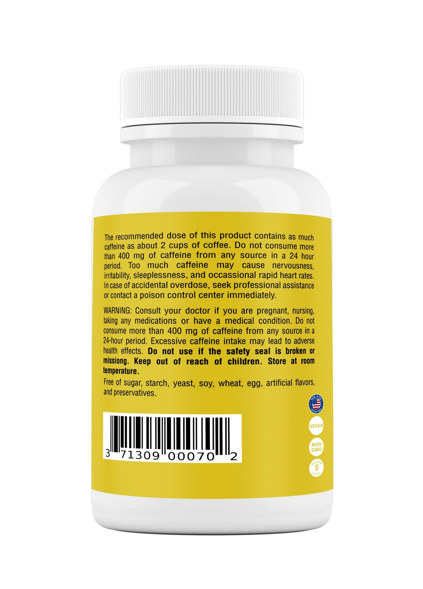 Safrel Caffeine 200mg Capsules, 240 Count